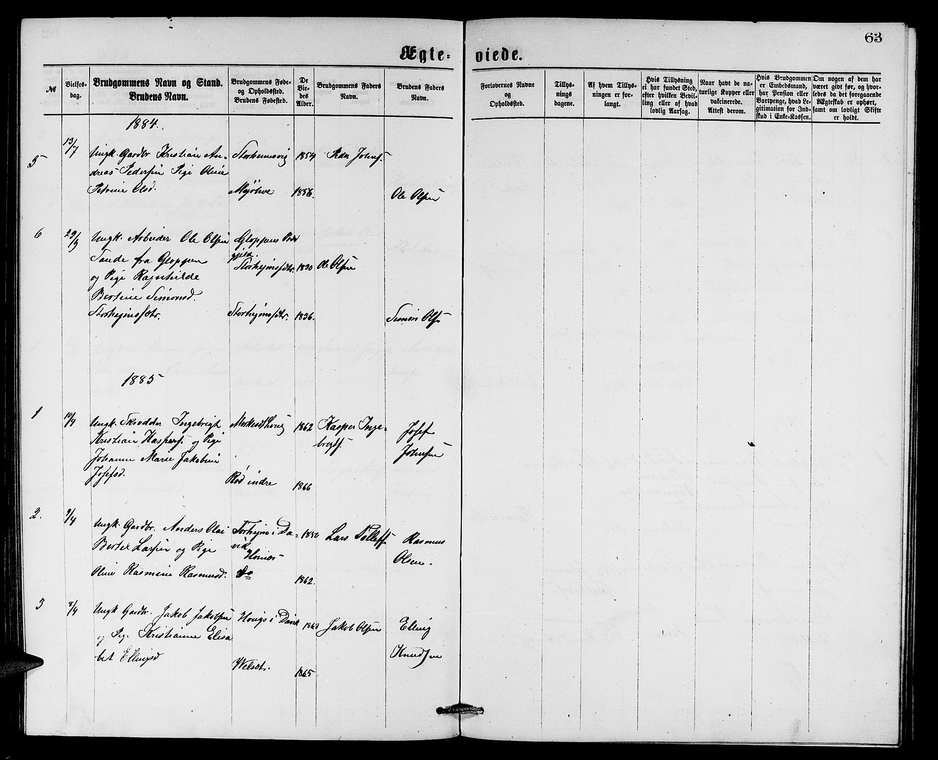 Eid sokneprestembete, AV/SAB-A-82301/H/Hab/Habc/L0001: Parish register (copy) no. C 1, 1877-1886, p. 63