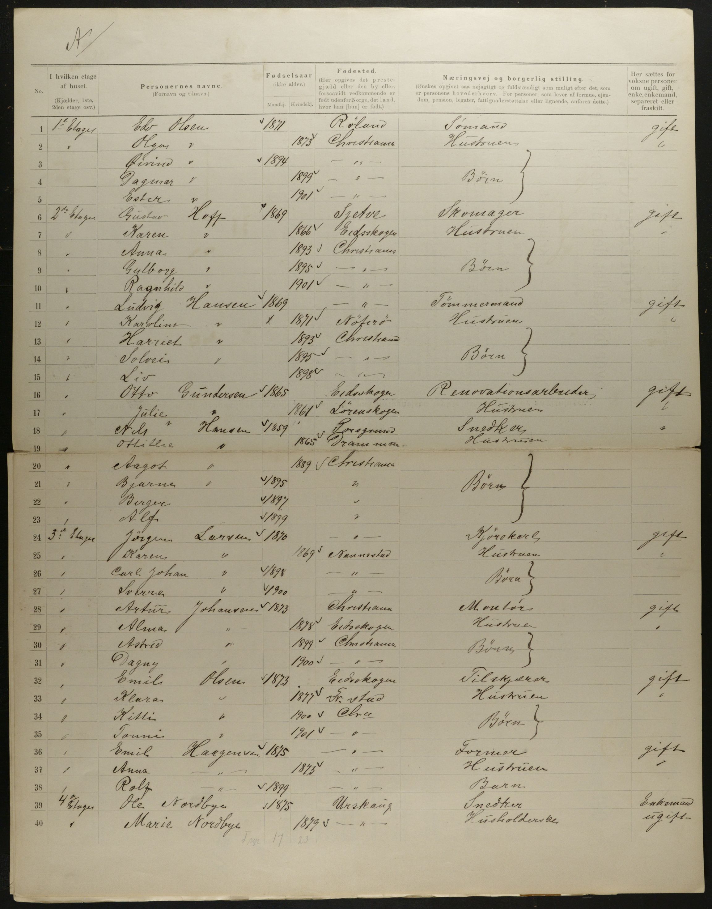 OBA, Municipal Census 1901 for Kristiania, 1901, p. 8031