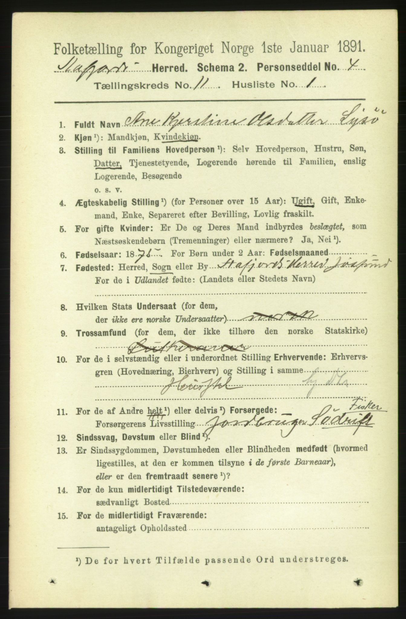 RA, 1891 census for 1630 Åfjord, 1891, p. 3306