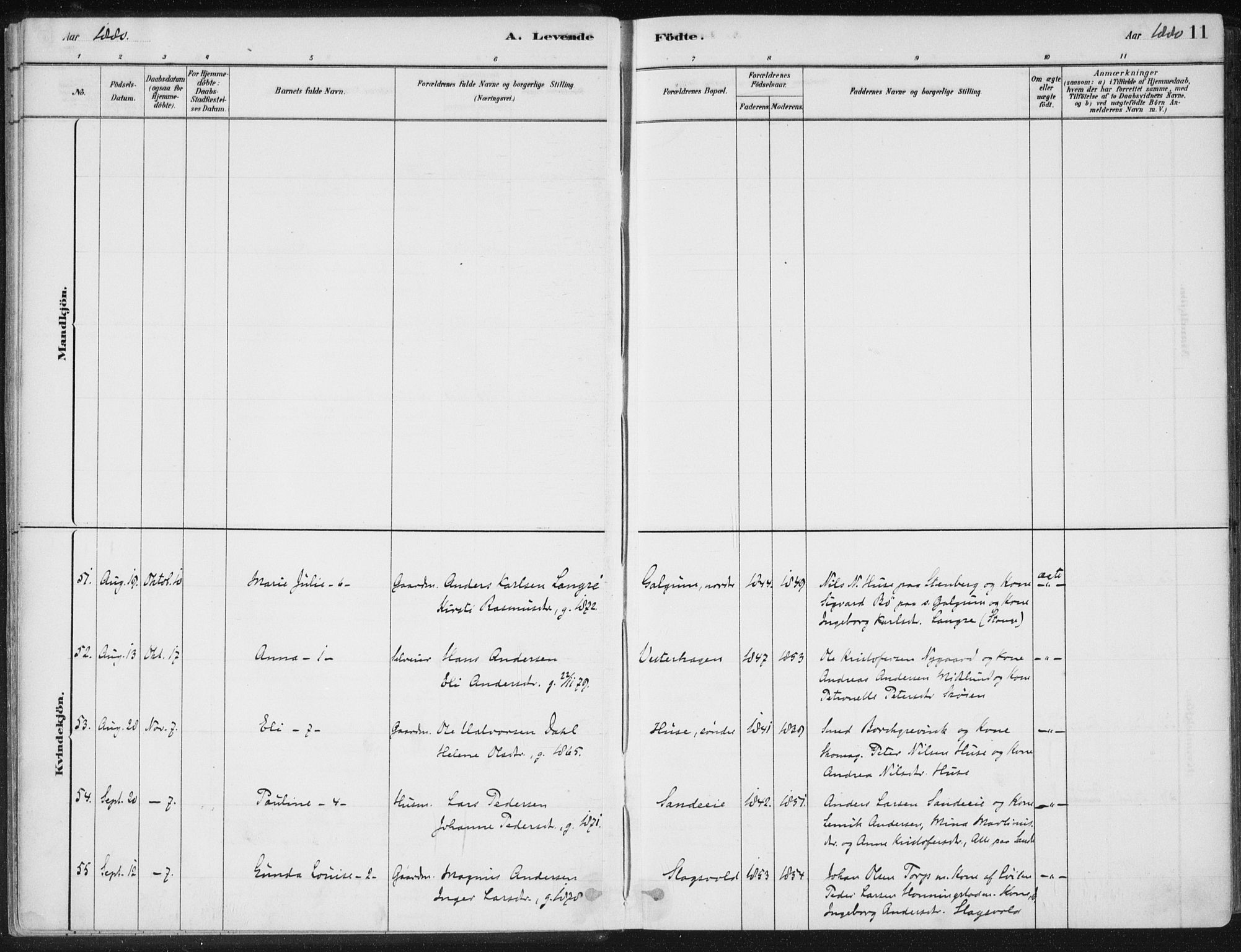 Romedal prestekontor, AV/SAH-PREST-004/K/L0010: Parish register (official) no. 10, 1880-1895, p. 11