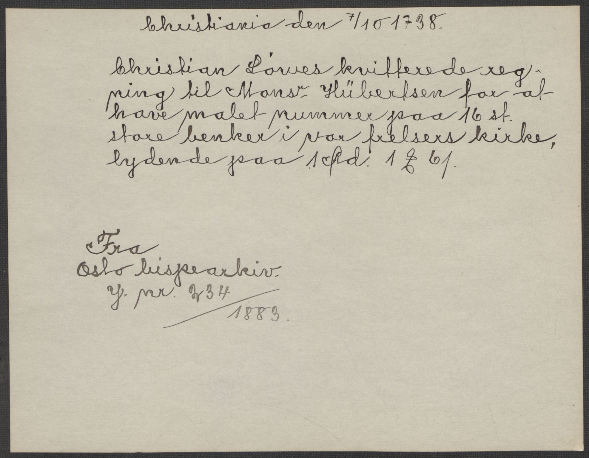 Riksarkivets diplomsamling, AV/RA-EA-5965/F15/L0010: Prestearkiv - Akershus og Hedmark, 1577-1821, p. 47