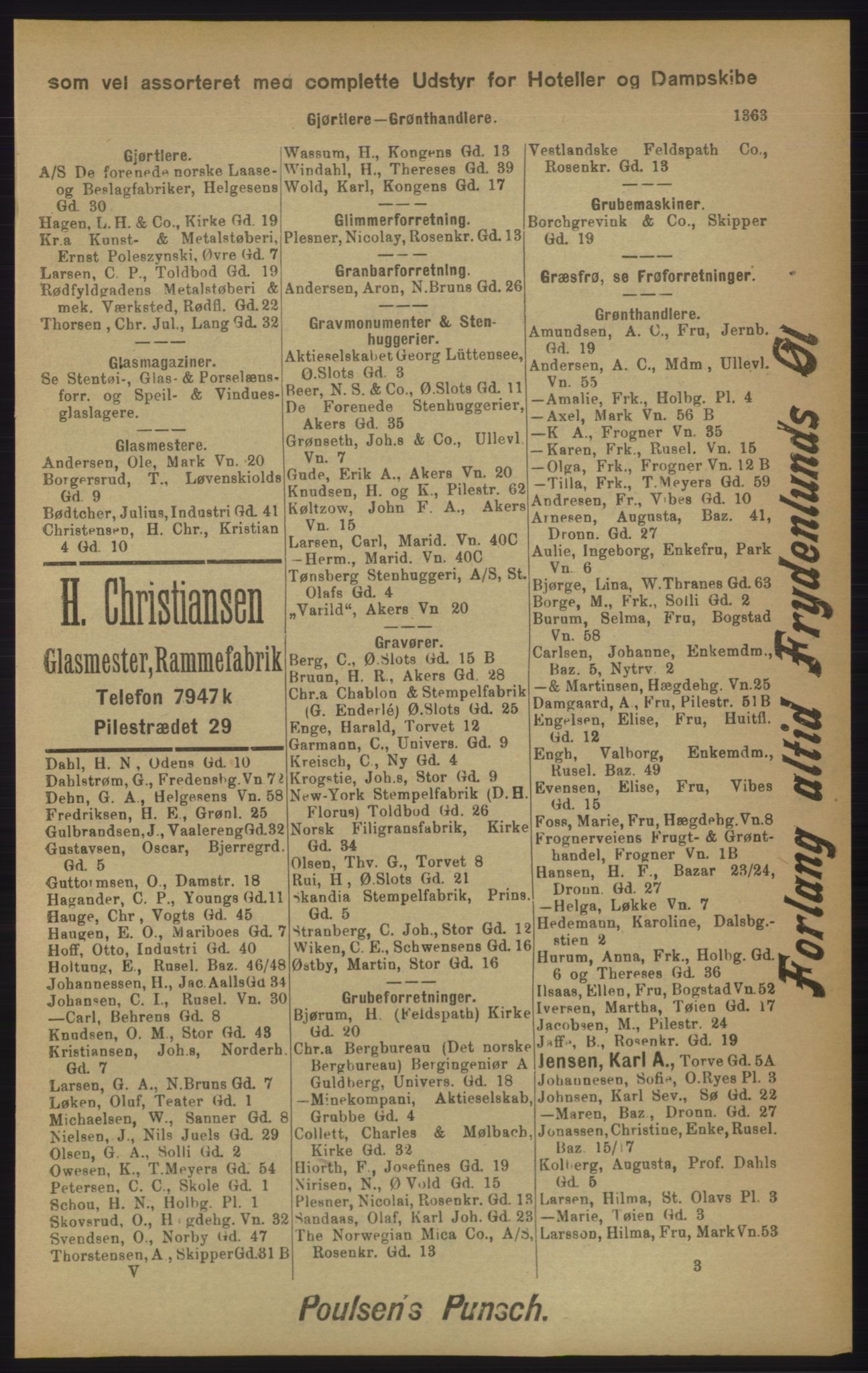 Kristiania/Oslo adressebok, PUBL/-, 1905, p. 1363