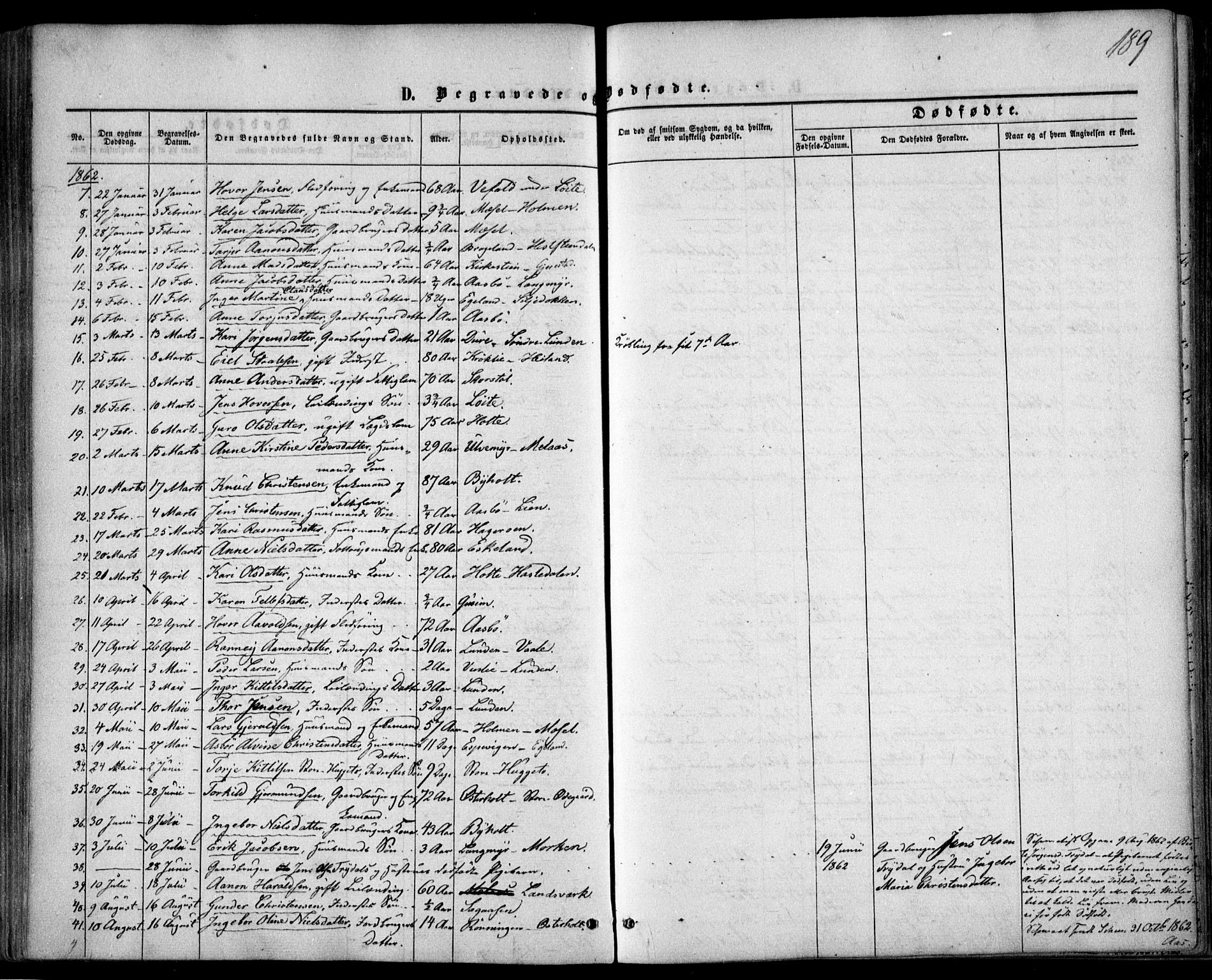 Gjerstad sokneprestkontor, AV/SAK-1111-0014/F/Fa/Faa/L0007: Parish register (official) no. A 7, 1858-1875, p. 189