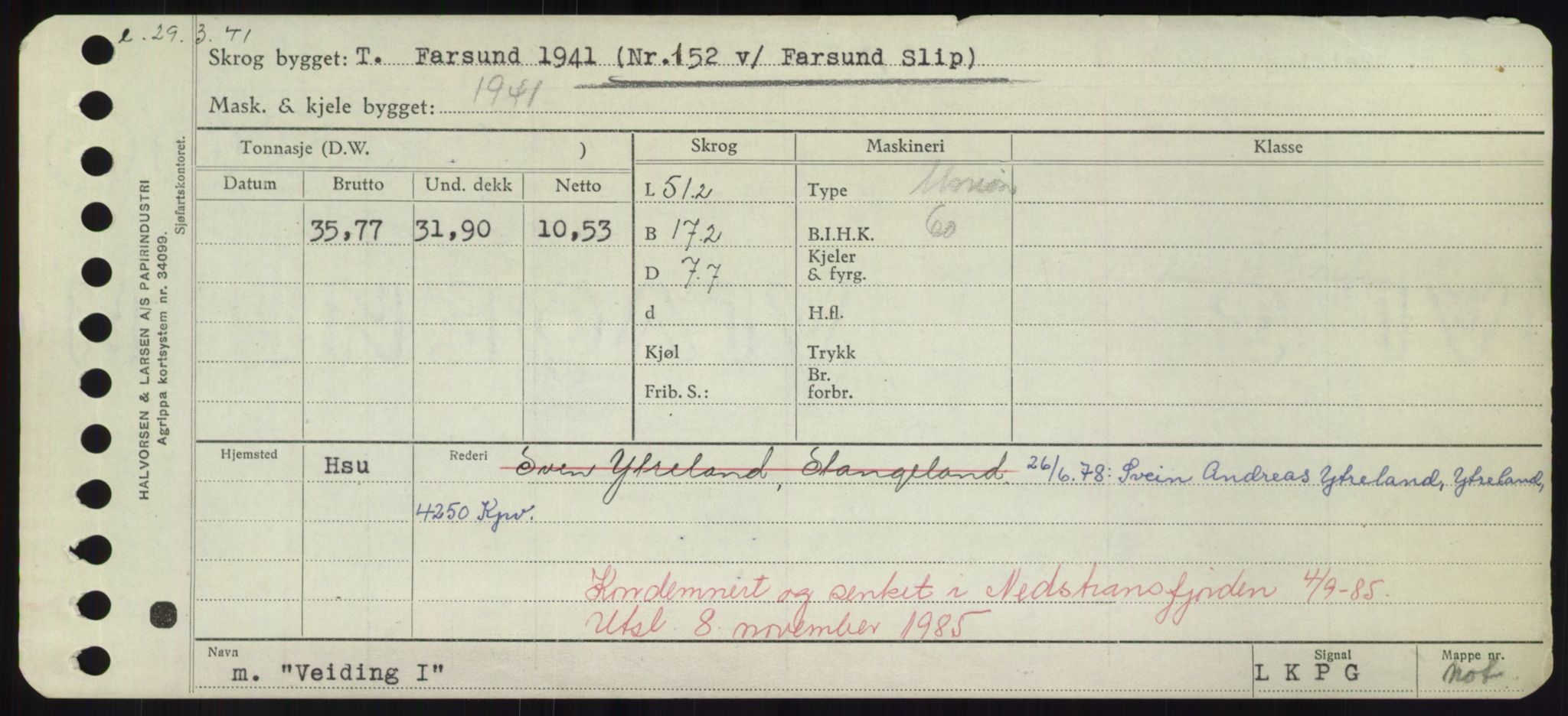 Sjøfartsdirektoratet med forløpere, Skipsmålingen, RA/S-1627/H/Hd/L0040: Fartøy, U-Ve, p. 567