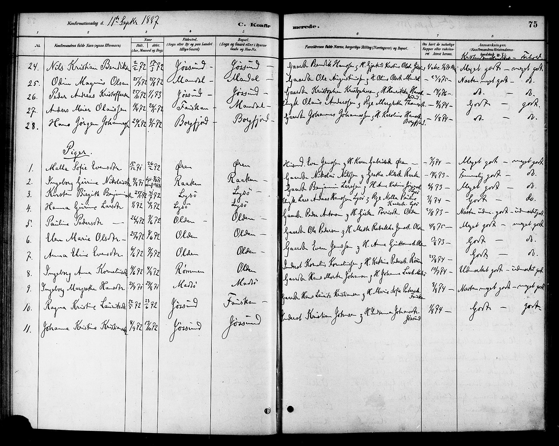 Ministerialprotokoller, klokkerbøker og fødselsregistre - Sør-Trøndelag, AV/SAT-A-1456/654/L0663: Parish register (official) no. 654A01, 1880-1894, p. 75