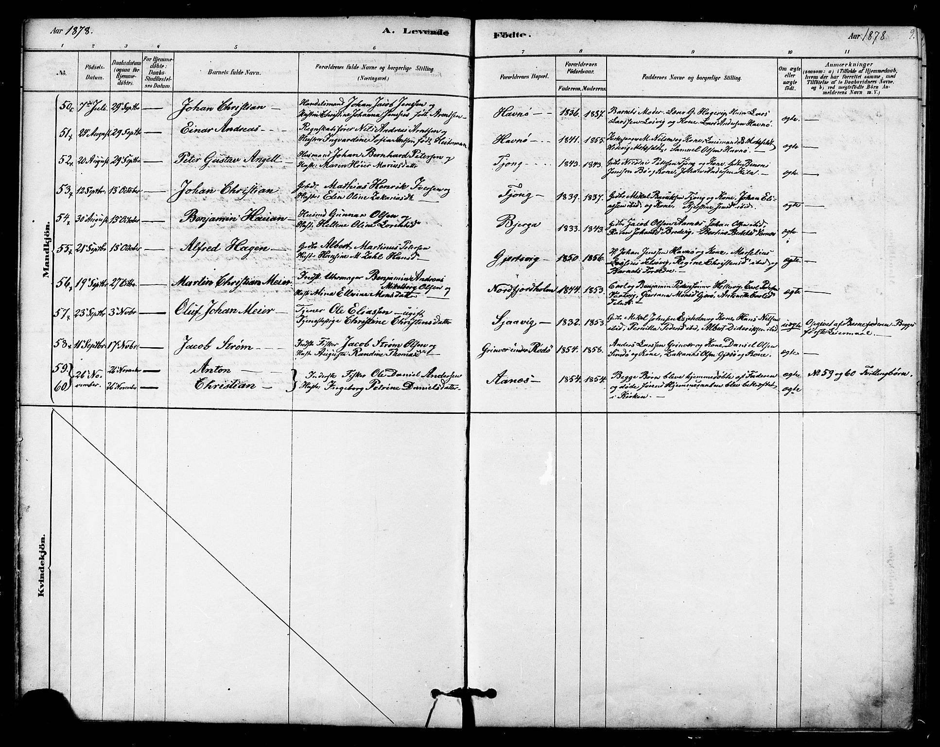 Ministerialprotokoller, klokkerbøker og fødselsregistre - Nordland, AV/SAT-A-1459/841/L0609: Parish register (official) no. 841A12, 1878-1901, p. 9