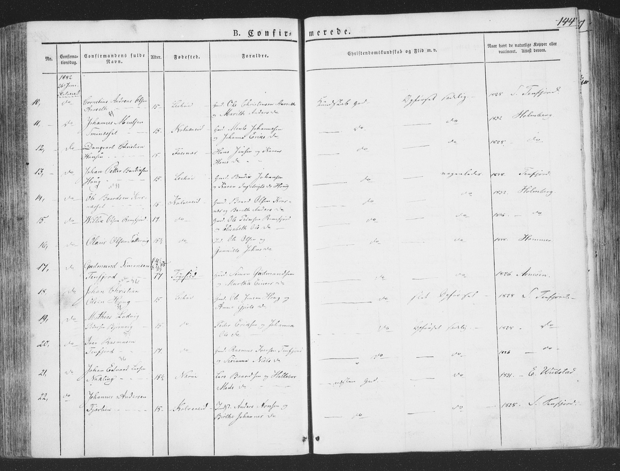 Ministerialprotokoller, klokkerbøker og fødselsregistre - Nord-Trøndelag, AV/SAT-A-1458/780/L0639: Parish register (official) no. 780A04, 1830-1844, p. 144