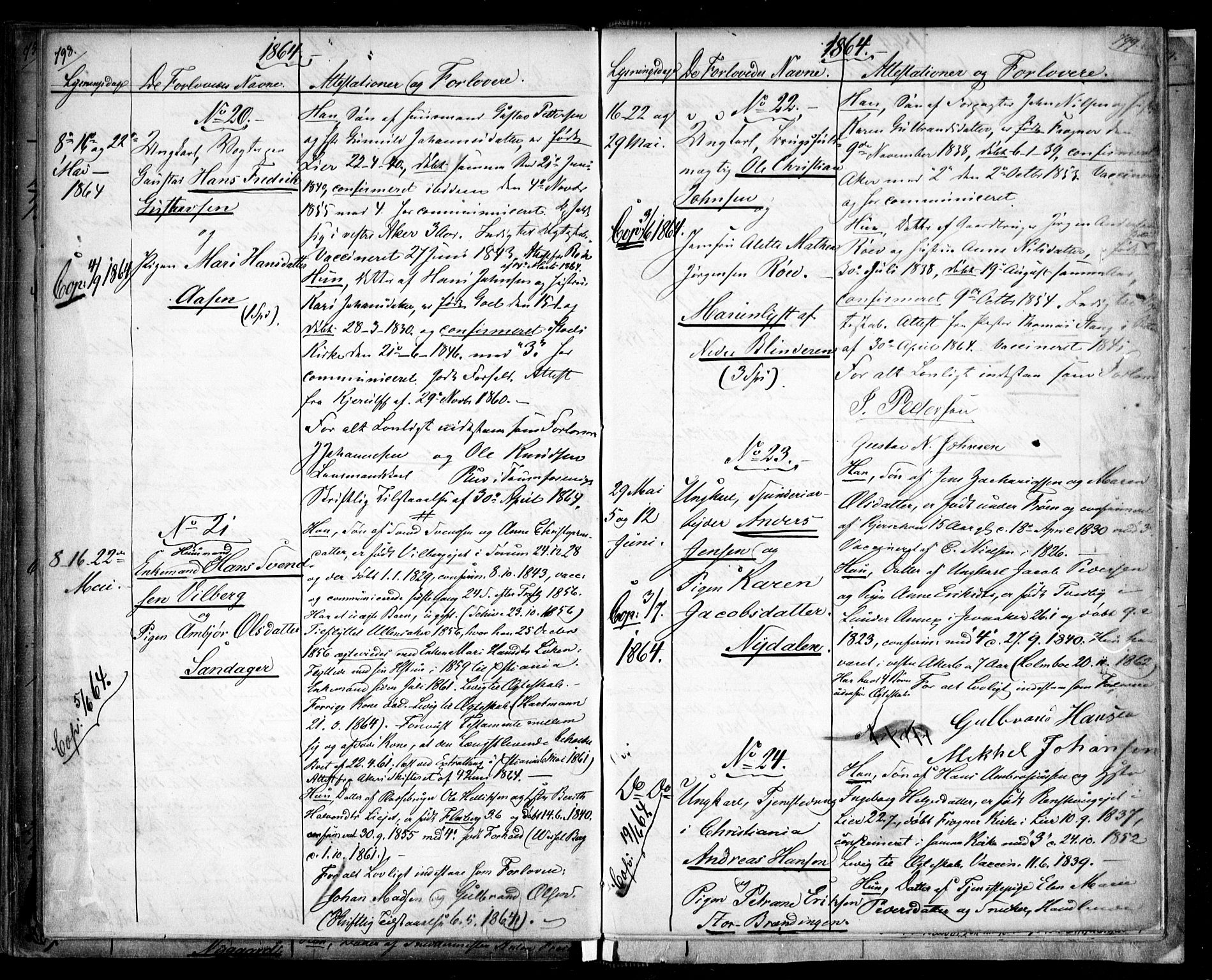 Aker prestekontor kirkebøker, AV/SAO-A-10861/H/L0005: Banns register no. 5, 1853-1864, p. 798-799