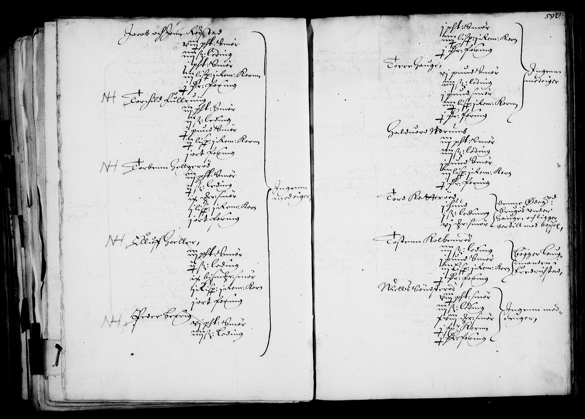 Rentekammeret inntil 1814, Realistisk ordnet avdeling, AV/RA-EA-4070/N/Na/L0001: [XI f]: Akershus stifts jordebok, 1652, p. 591b-592a