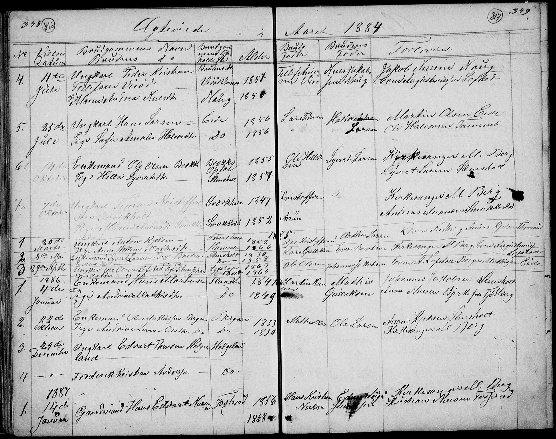 Lardal kirkebøker, AV/SAKO-A-350/G/Gc/L0001: Parish register (copy) no. III 1, 1859-1893, p. 348-349