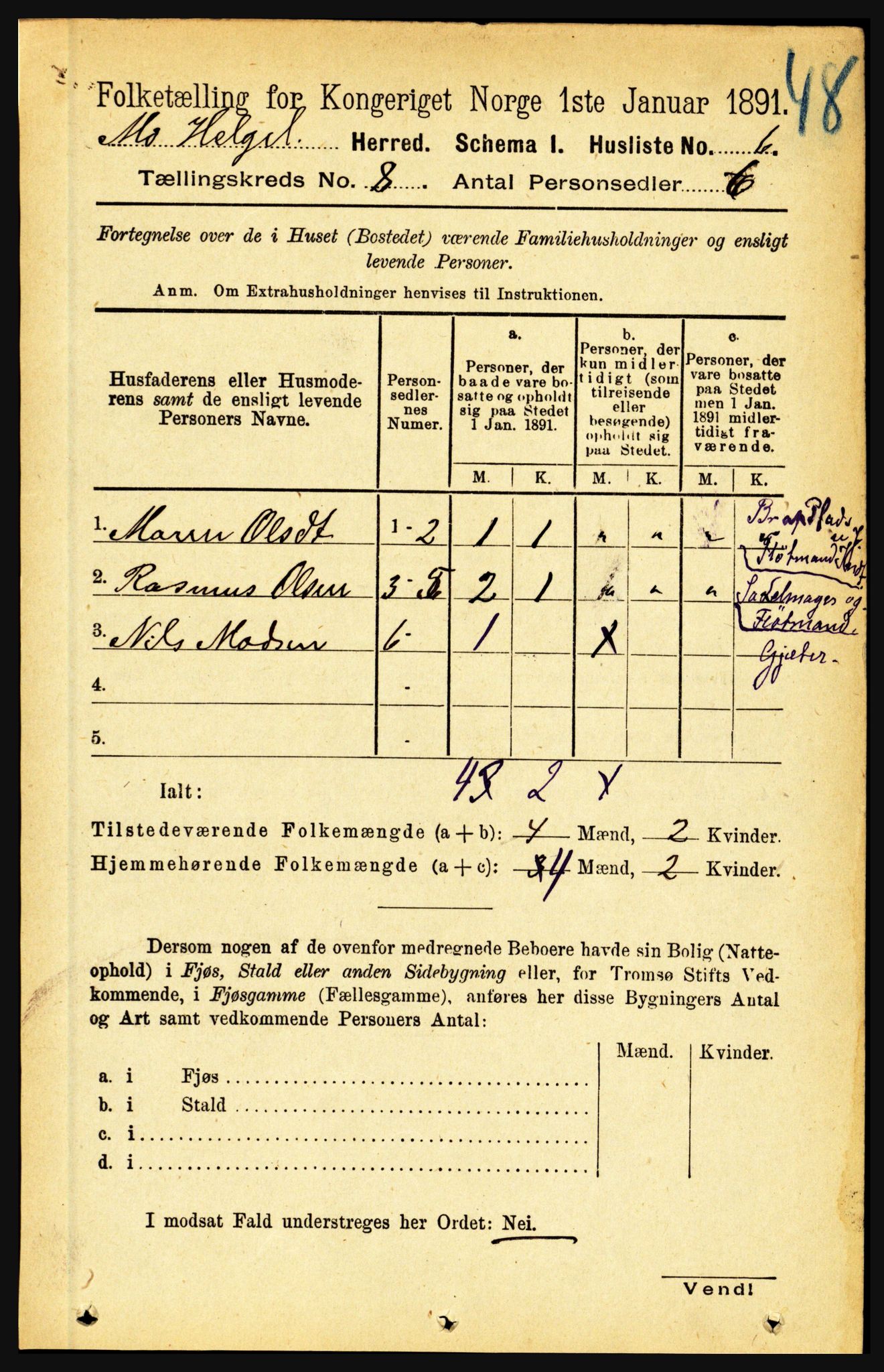 RA, 1891 census for 1833 Mo, 1891, p. 2852