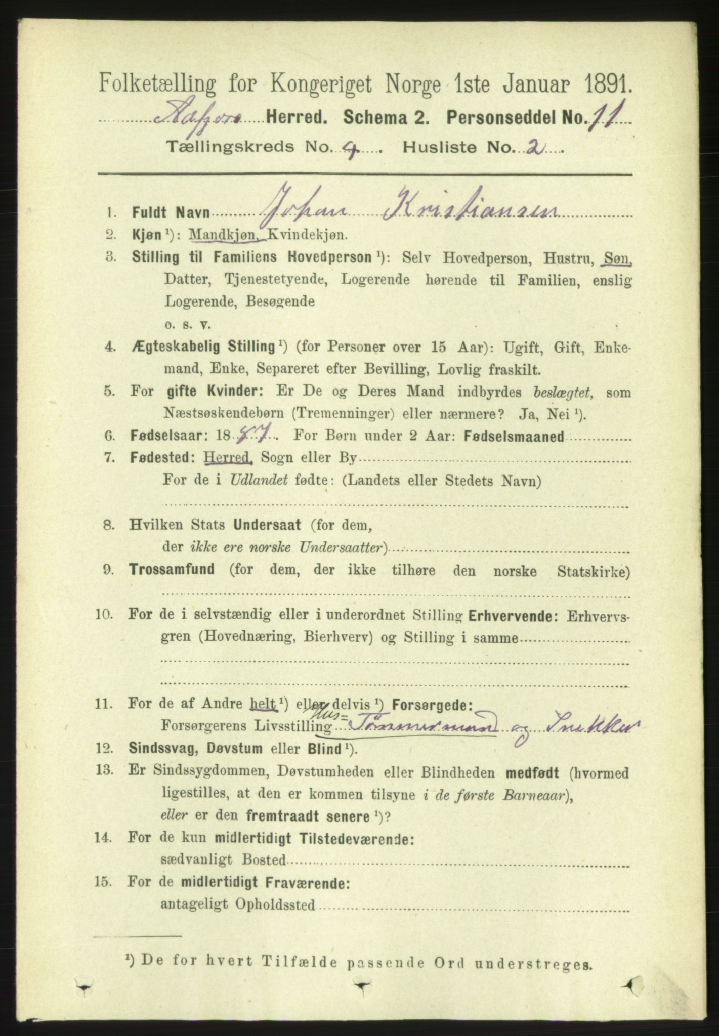 RA, 1891 census for 1630 Åfjord, 1891, p. 806