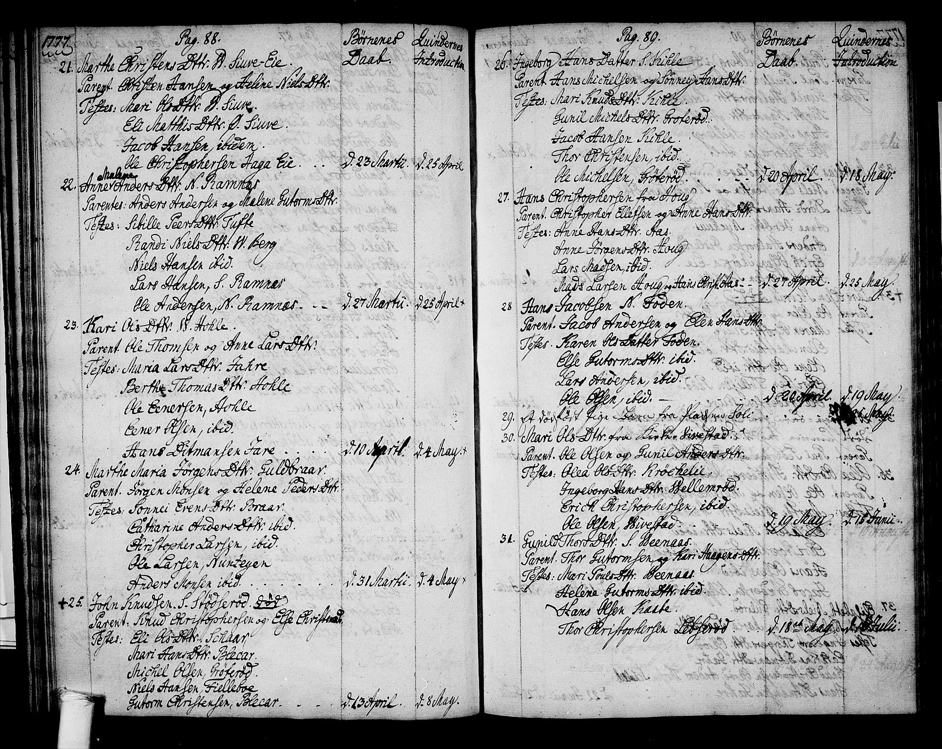 Ramnes kirkebøker, AV/SAKO-A-314/F/Fa/L0002: Parish register (official) no. I 2, 1773-1790, p. 88-89