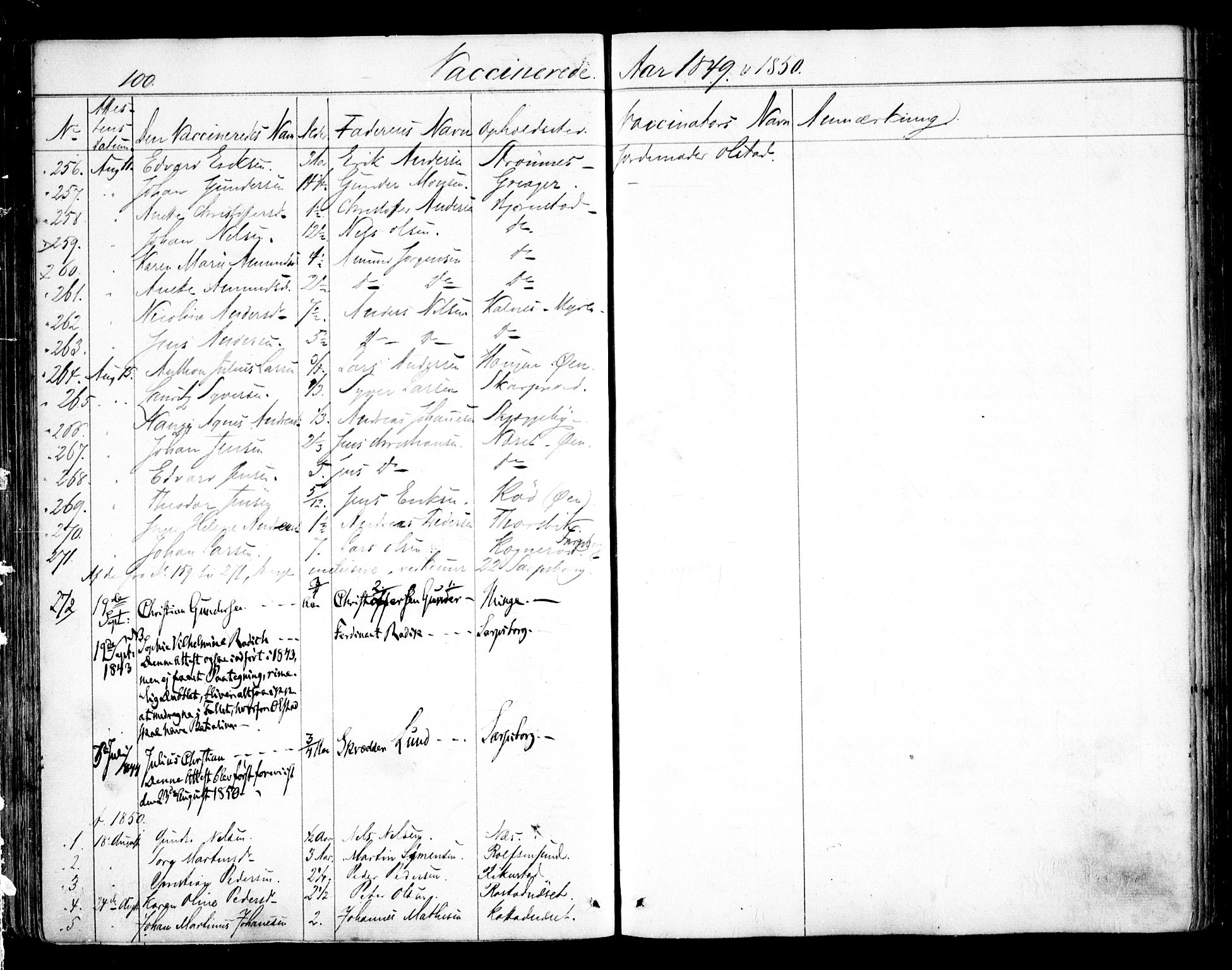 Tune prestekontor Kirkebøker, SAO/A-2007/F/Fa/L0010b: Parish register (official) no. 10B, 1847-1852, p. 100