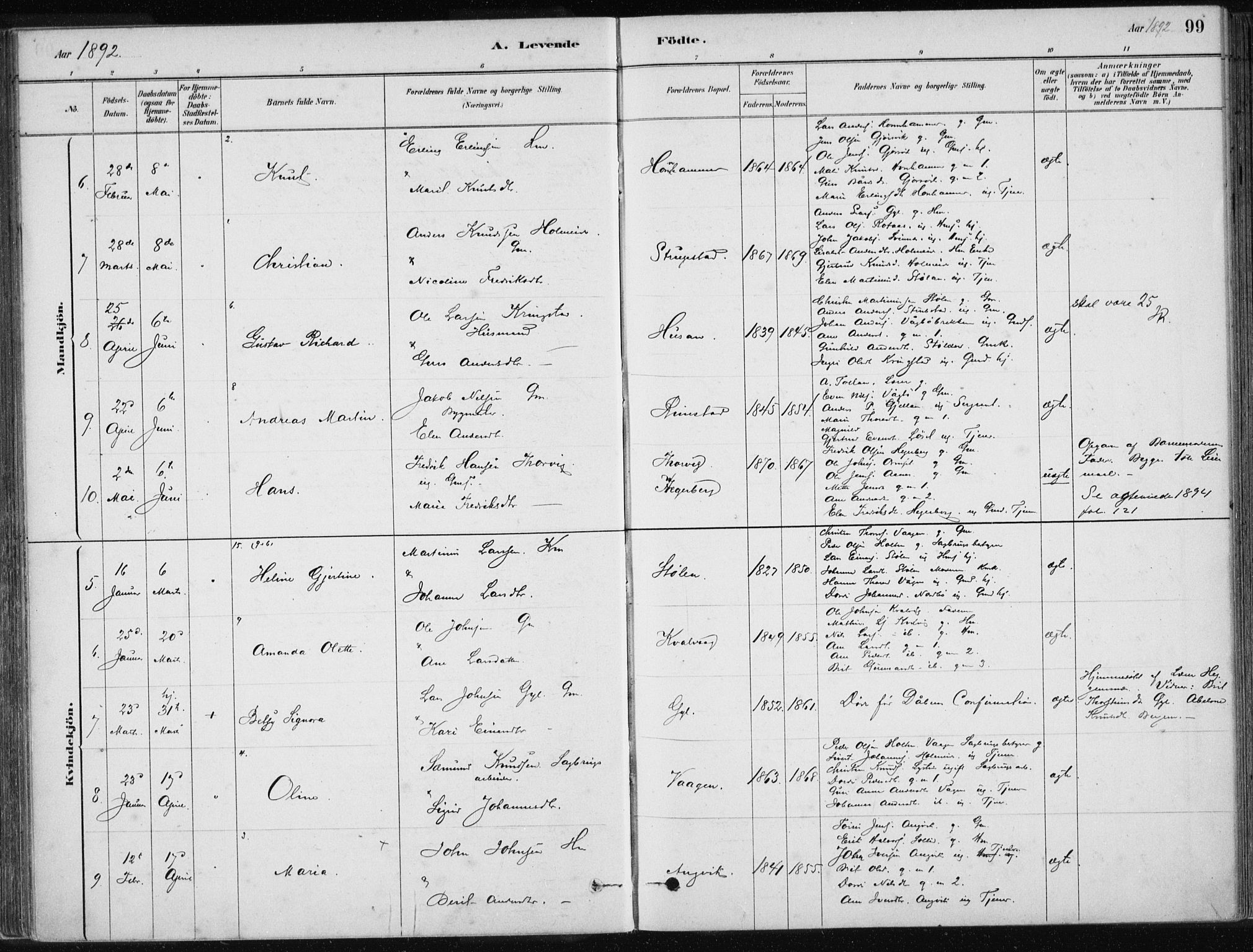 Ministerialprotokoller, klokkerbøker og fødselsregistre - Møre og Romsdal, AV/SAT-A-1454/586/L0987: Parish register (official) no. 586A13, 1879-1892, p. 99