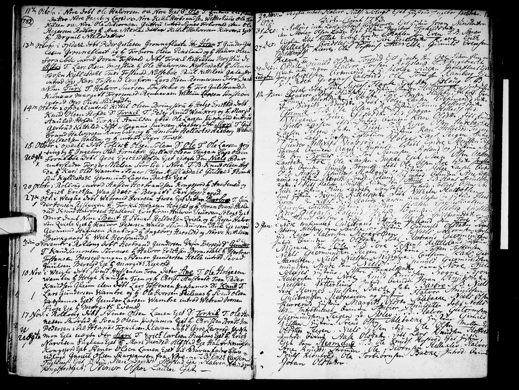 Rollag kirkebøker, AV/SAKO-A-240/F/Fa/L0004: Parish register (official) no. I 4, 1778-1792, p. 13