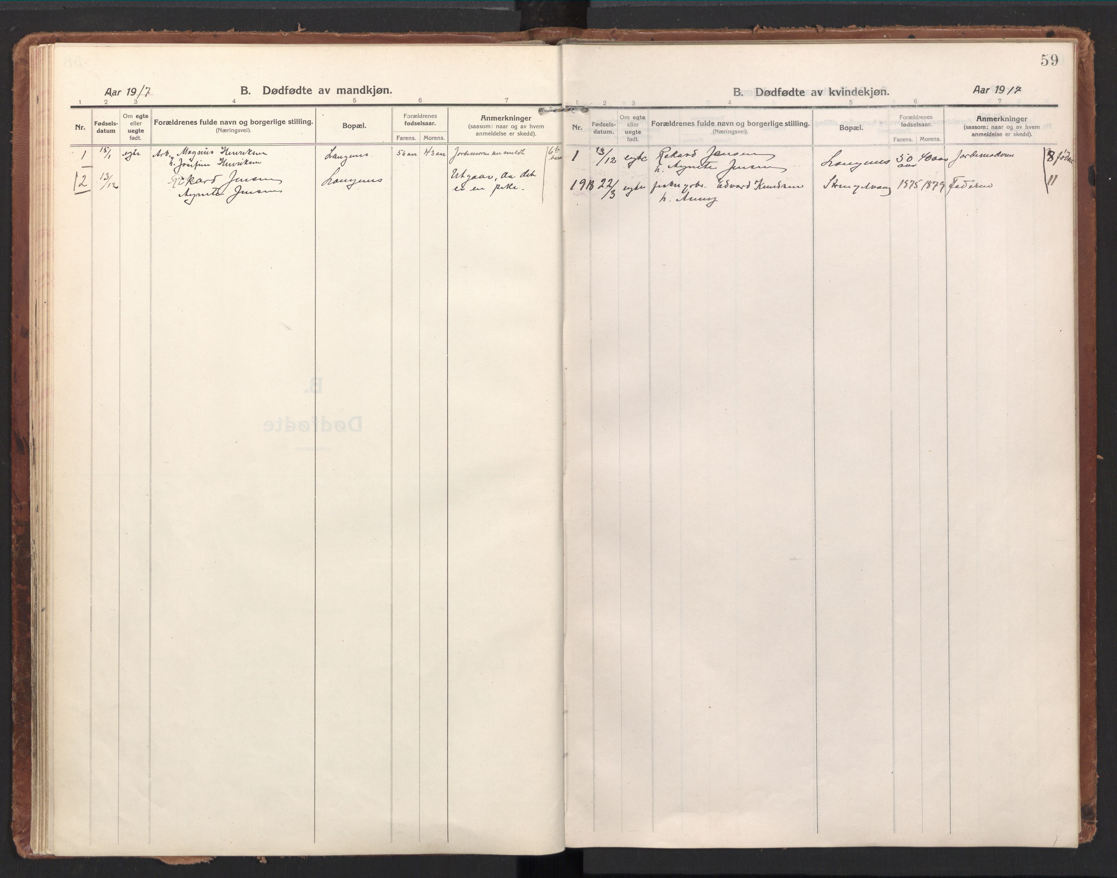 Ministerialprotokoller, klokkerbøker og fødselsregistre - Nordland, SAT/A-1459/894/L1357: Parish register (official) no. 894A03, 1913-1934, p. 59