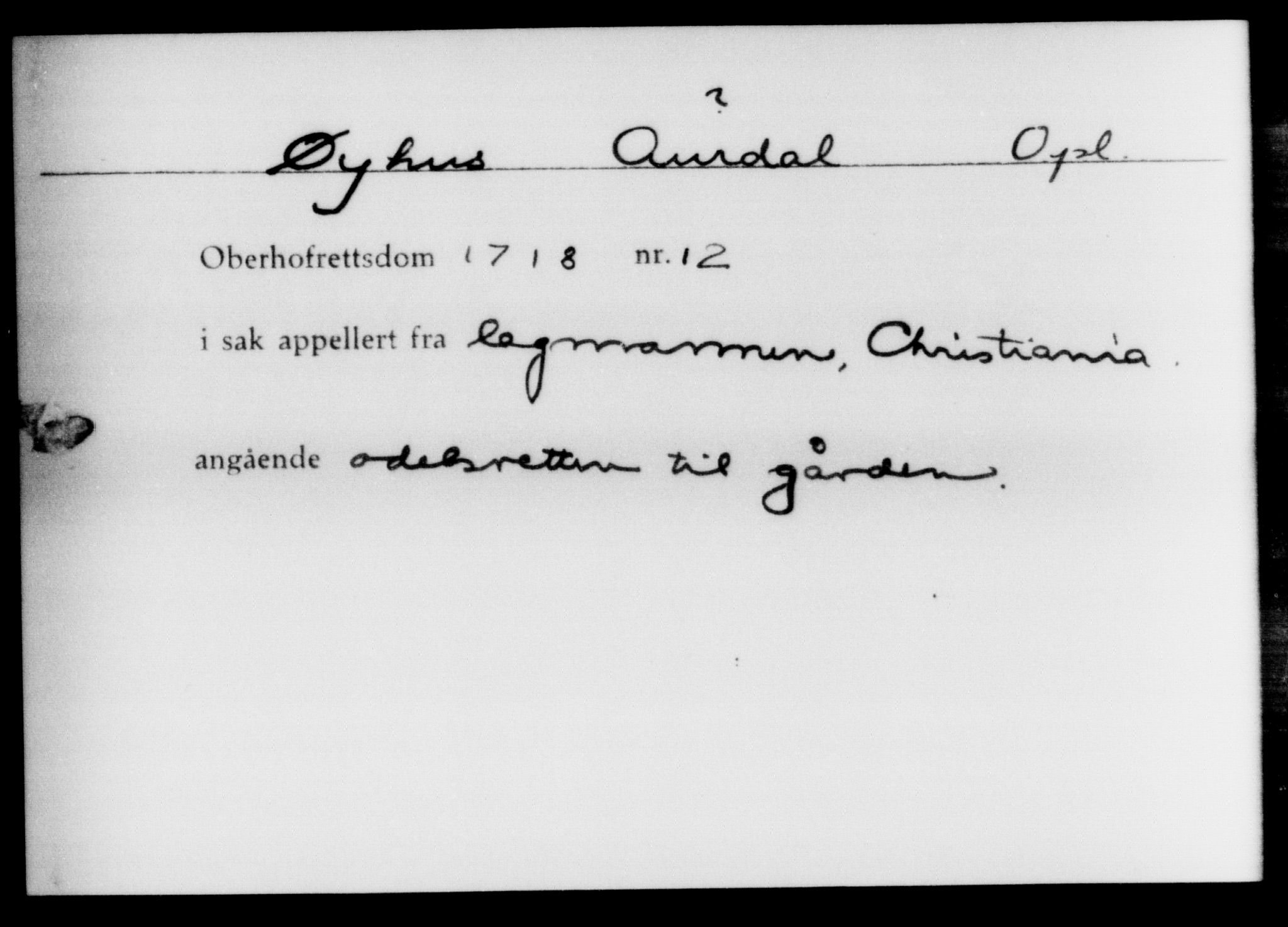 Overhoffretten 1667-1797, AV/RA-EA-2884, 1705