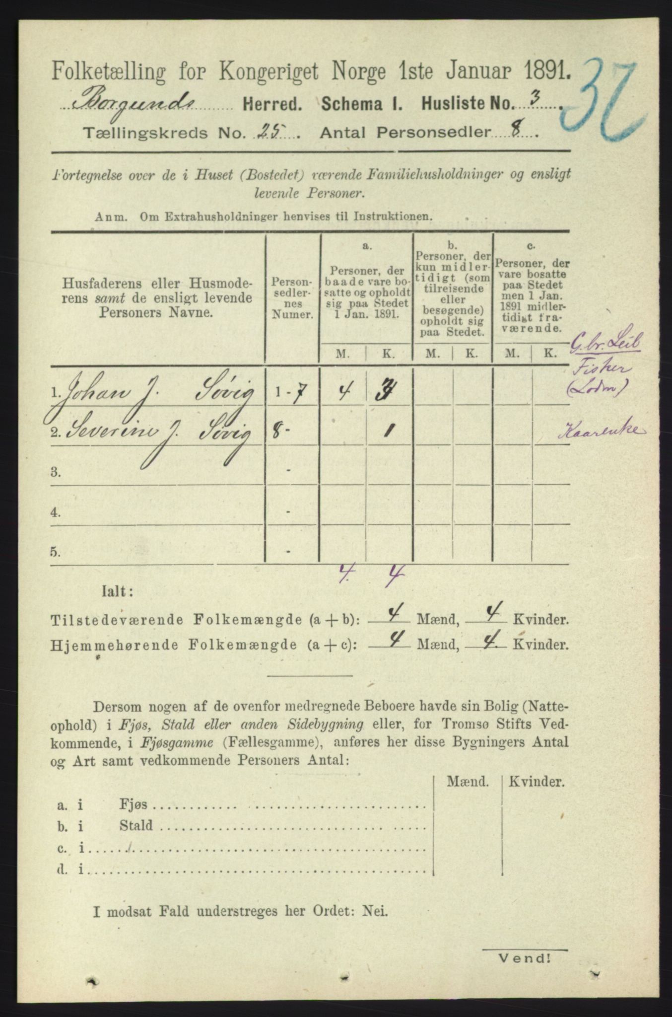 RA, 1891 census for 1531 Borgund, 1891, p. 7209