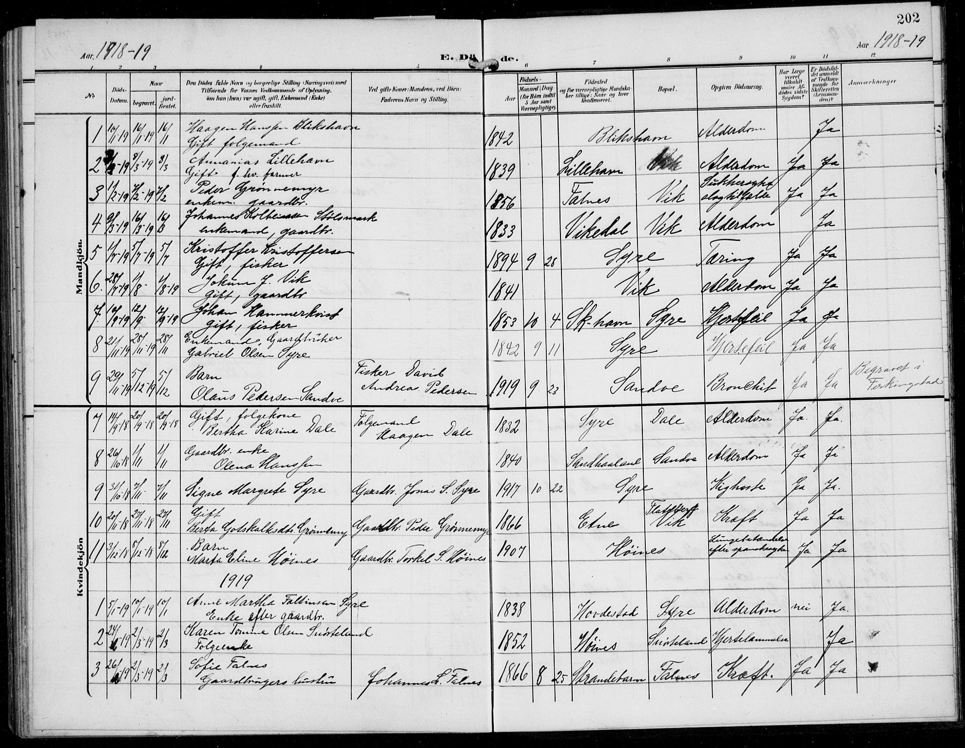 Skudenes sokneprestkontor, SAST/A -101849/H/Ha/Hab/L0009: Parish register (copy) no. B 9, 1908-1936, p. 202