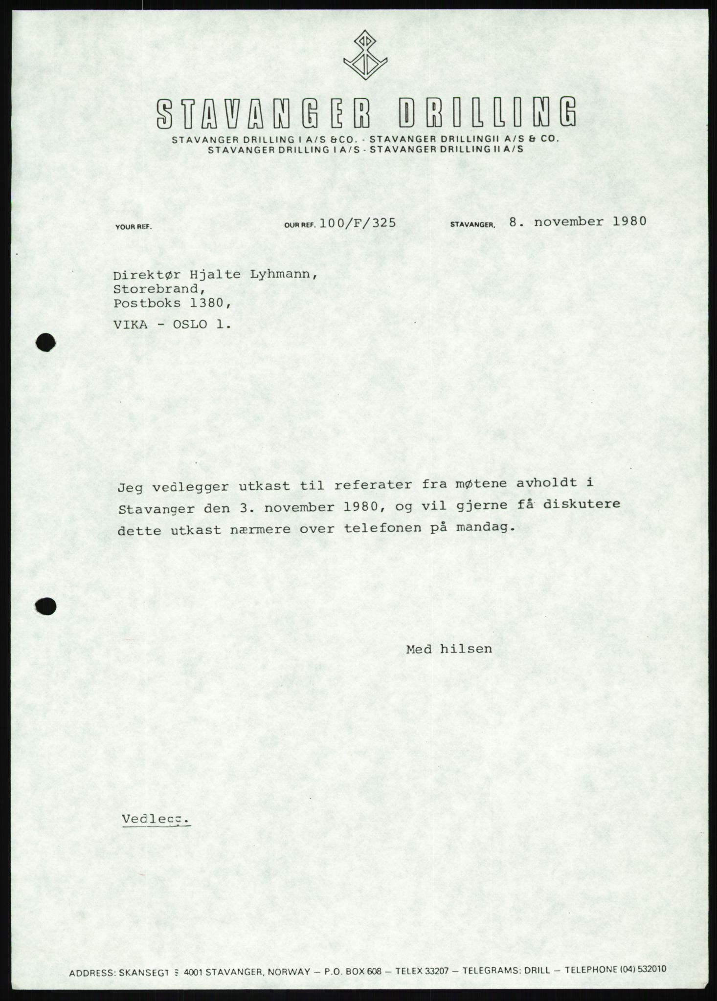 Pa 1503 - Stavanger Drilling AS, AV/SAST-A-101906/D/L0006: Korrespondanse og saksdokumenter, 1974-1984, p. 195