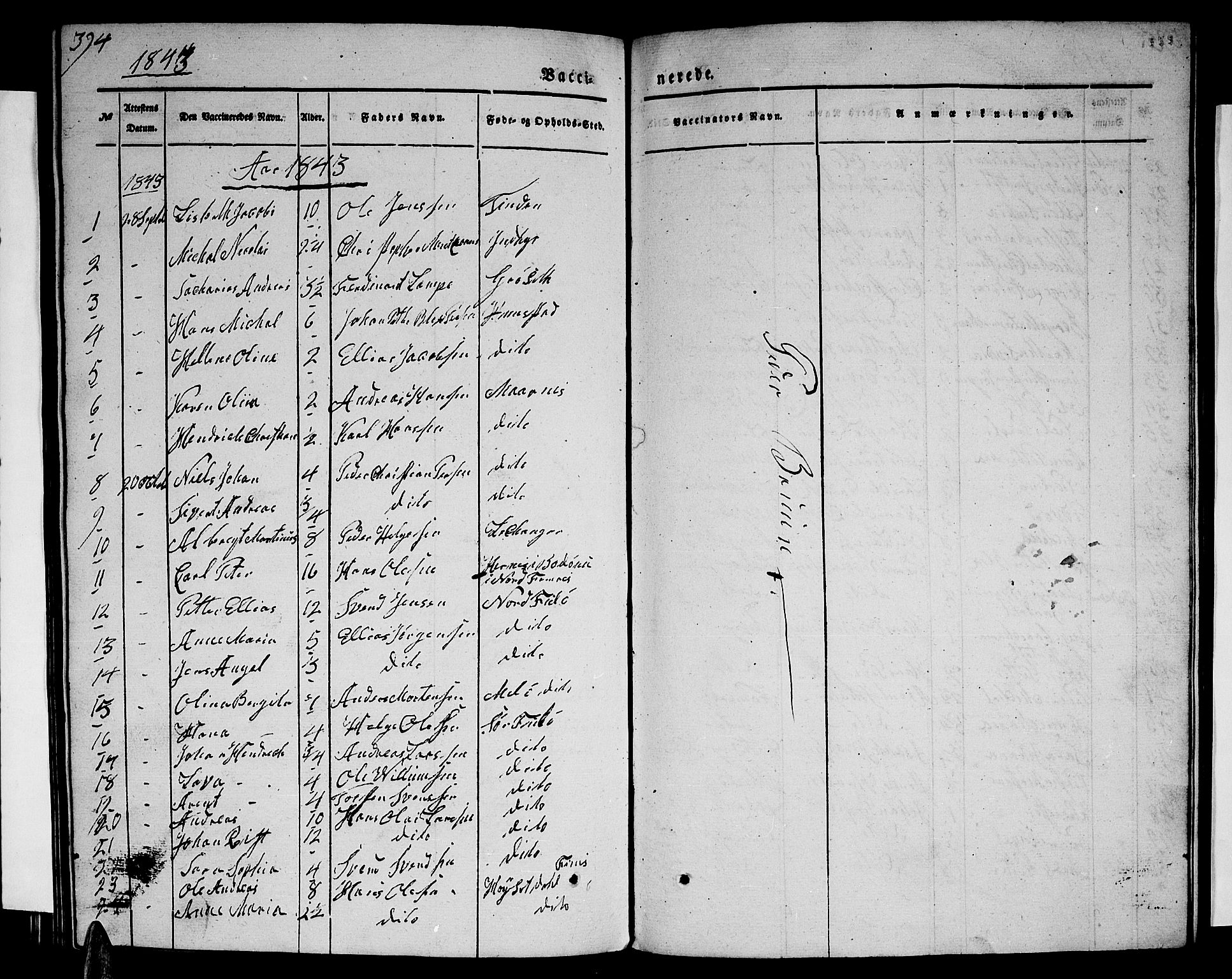 Ministerialprotokoller, klokkerbøker og fødselsregistre - Nordland, SAT/A-1459/805/L0106: Parish register (copy) no. 805C02, 1841-1861, p. 394