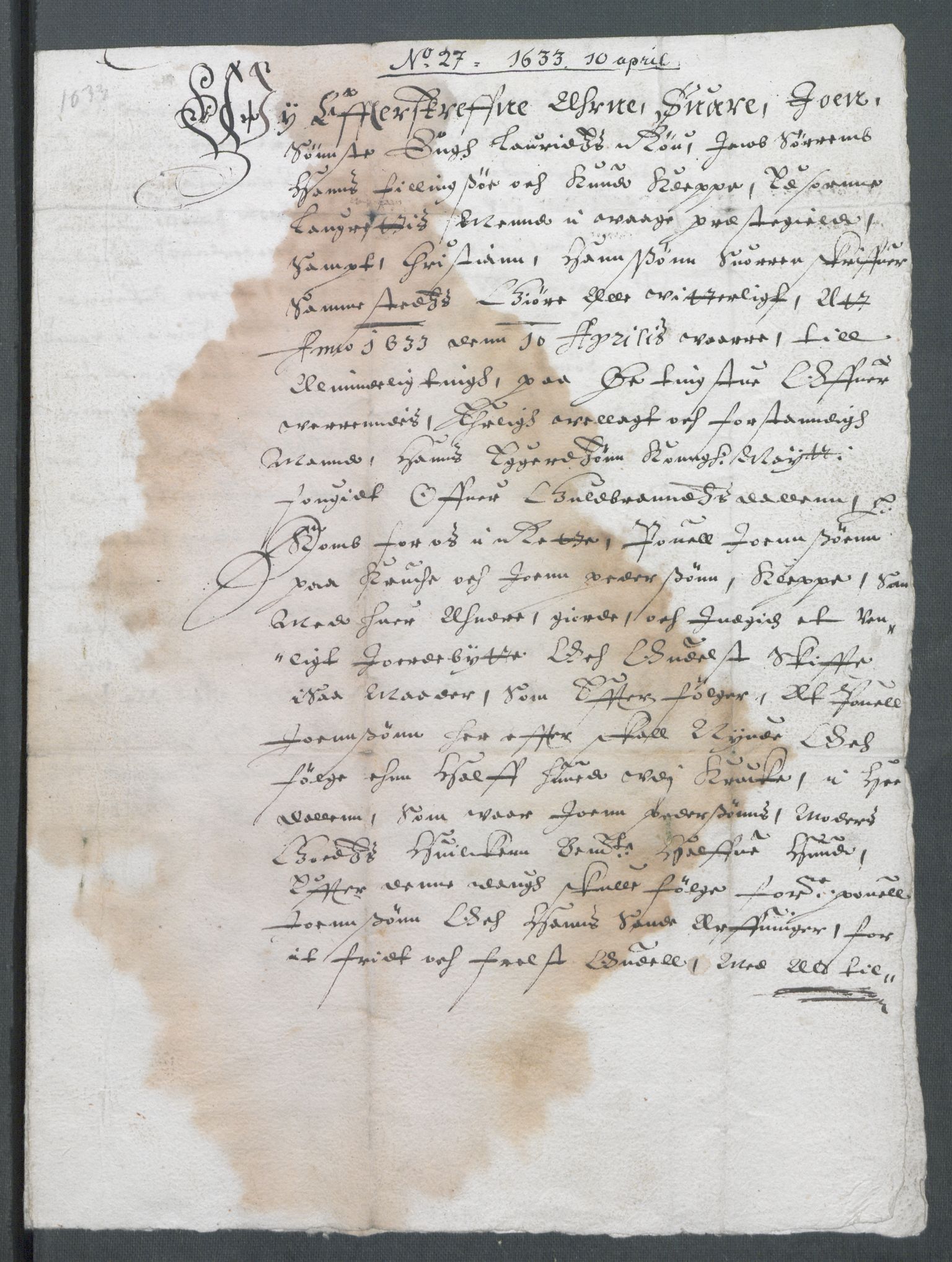 Riksarkivets diplomsamling, AV/RA-EA-5965/F02/L0144: Dokumenter, 1633, p. 31