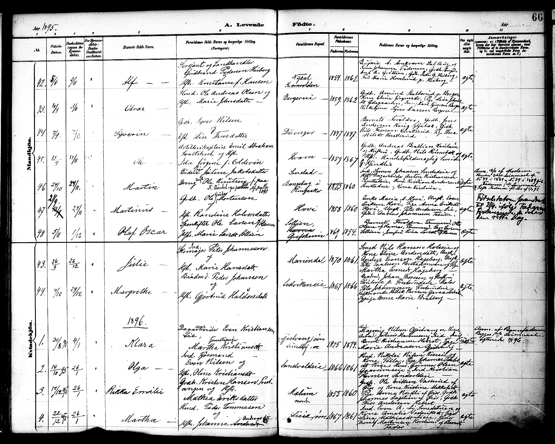 Nes prestekontor, Hedmark, AV/SAH-PREST-020/K/Ka/L0009: Parish register (official) no. 9, 1887-1905, p. 66