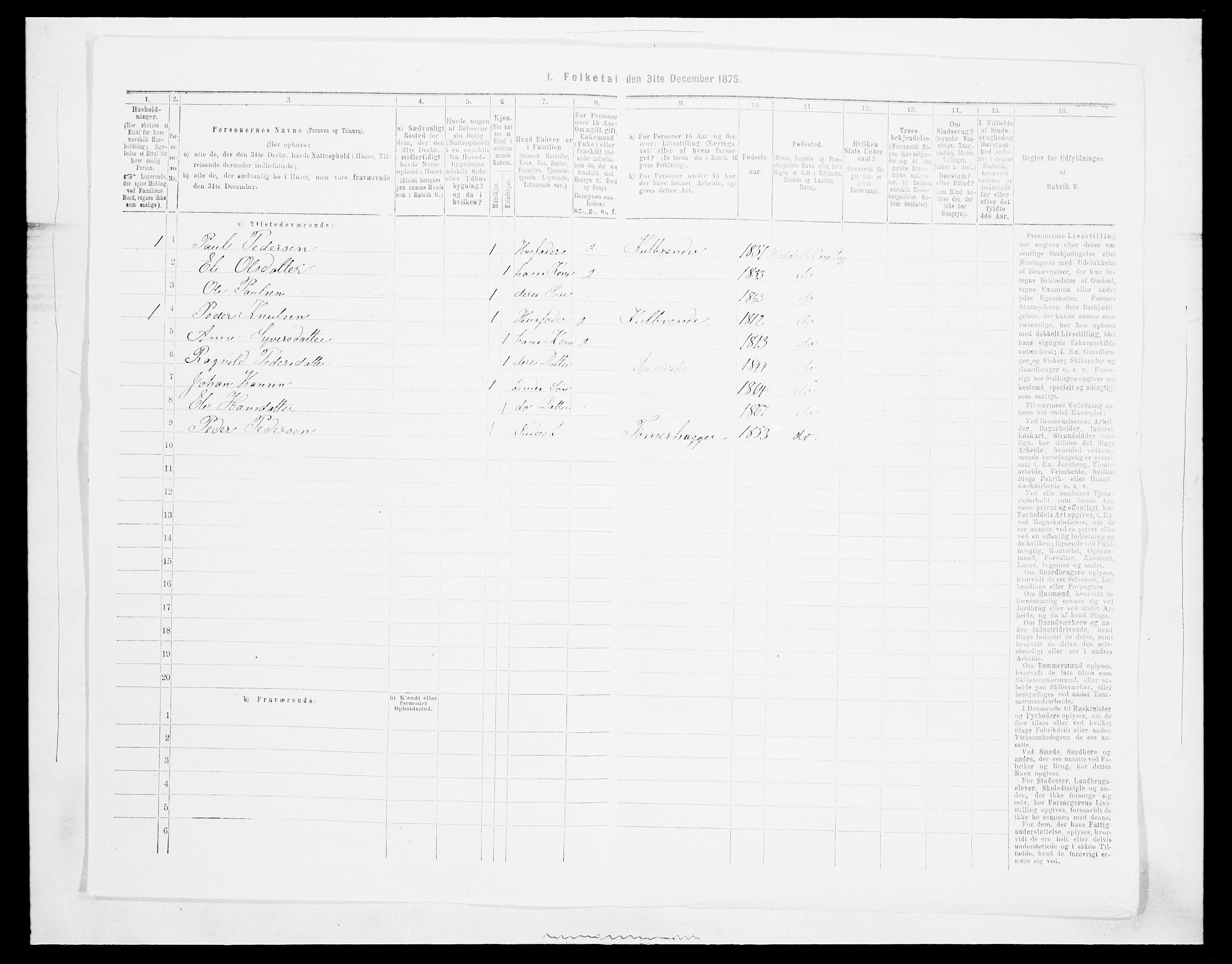 SAH, 1875 census for 0515P Vågå, 1875, p. 1272