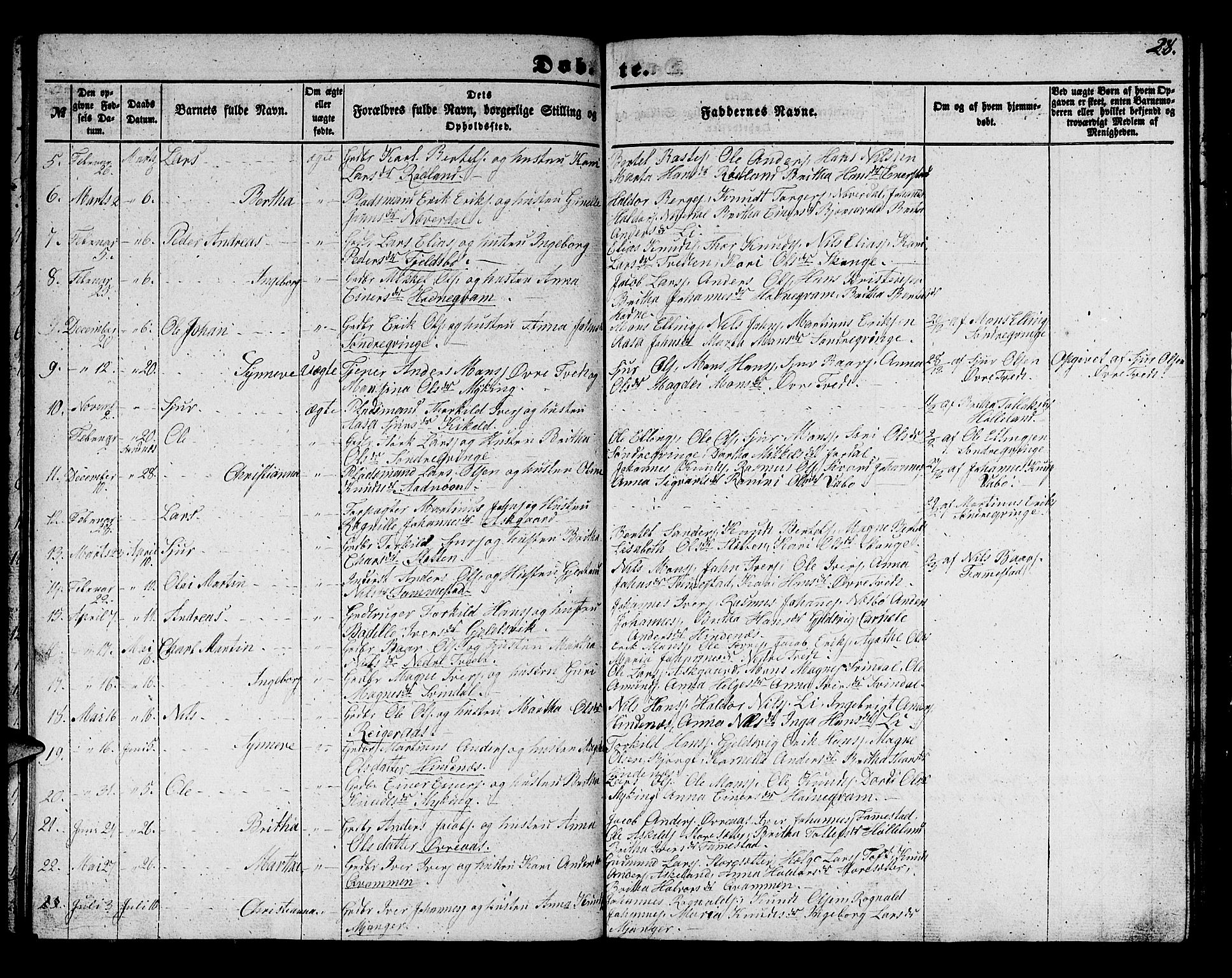 Lindås Sokneprestembete, SAB/A-76701/H/Hab: Parish register (copy) no. E 1, 1852-1867, p. 28