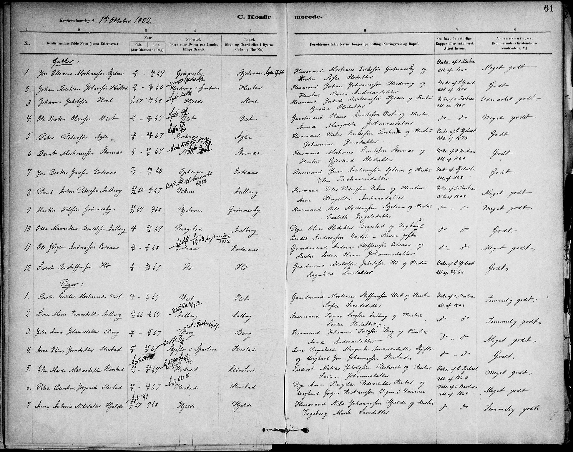 Ministerialprotokoller, klokkerbøker og fødselsregistre - Nord-Trøndelag, SAT/A-1458/732/L0316: Parish register (official) no. 732A01, 1879-1921, p. 61