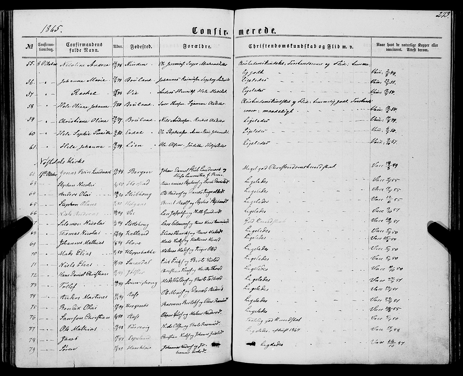 Førde sokneprestembete, AV/SAB-A-79901/H/Haa/Haaa/L0009: Parish register (official) no. A 9, 1861-1877, p. 273