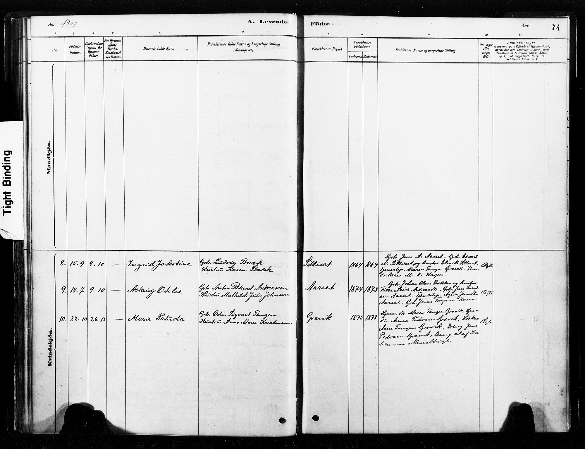 Ministerialprotokoller, klokkerbøker og fødselsregistre - Nord-Trøndelag, SAT/A-1458/789/L0705: Parish register (official) no. 789A01, 1878-1910, p. 74