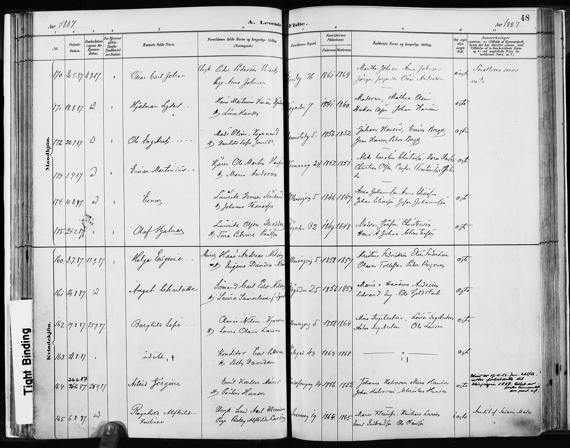 Kampen prestekontor Kirkebøker, AV/SAO-A-10853/F/Fa/L0003: Parish register (official) no. I 3, 1886-1892, p. 48