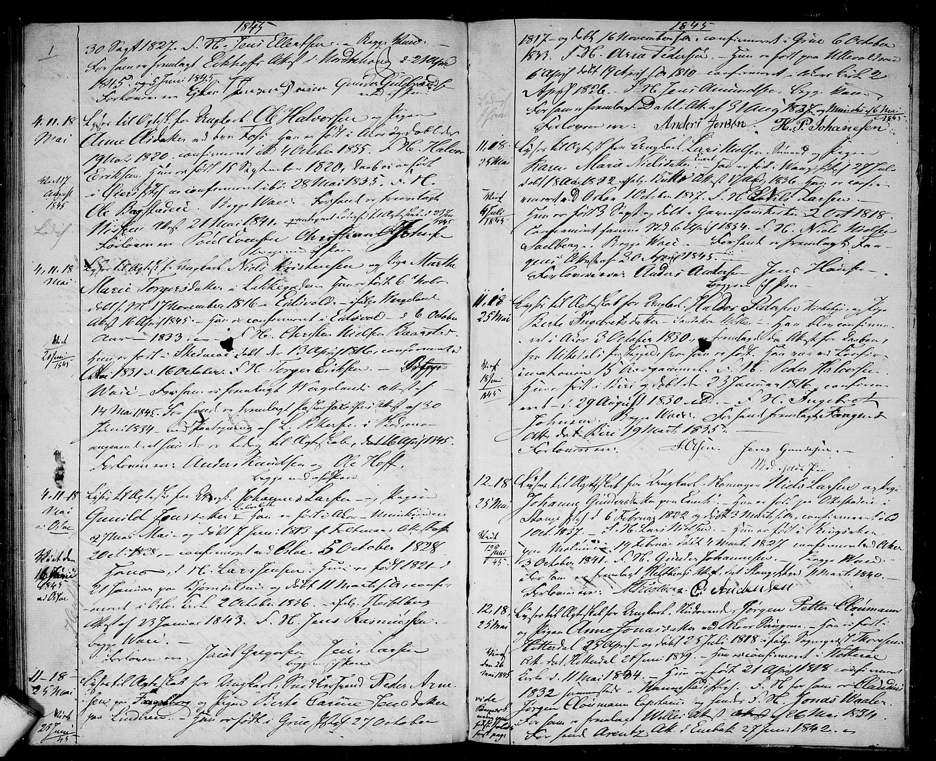 Aker prestekontor kirkebøker, SAO/A-10861/H/L0002: Banns register no. 2, 1842-1845