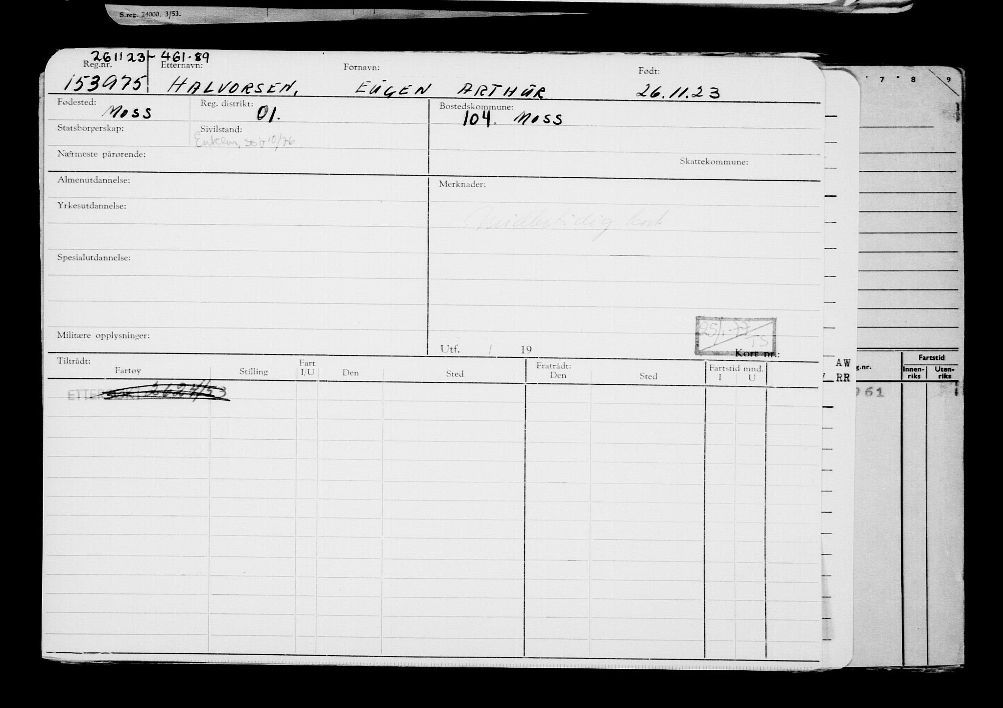 Direktoratet for sjømenn, AV/RA-S-3545/G/Gb/L0225: Hovedkort, 1923, p. 275