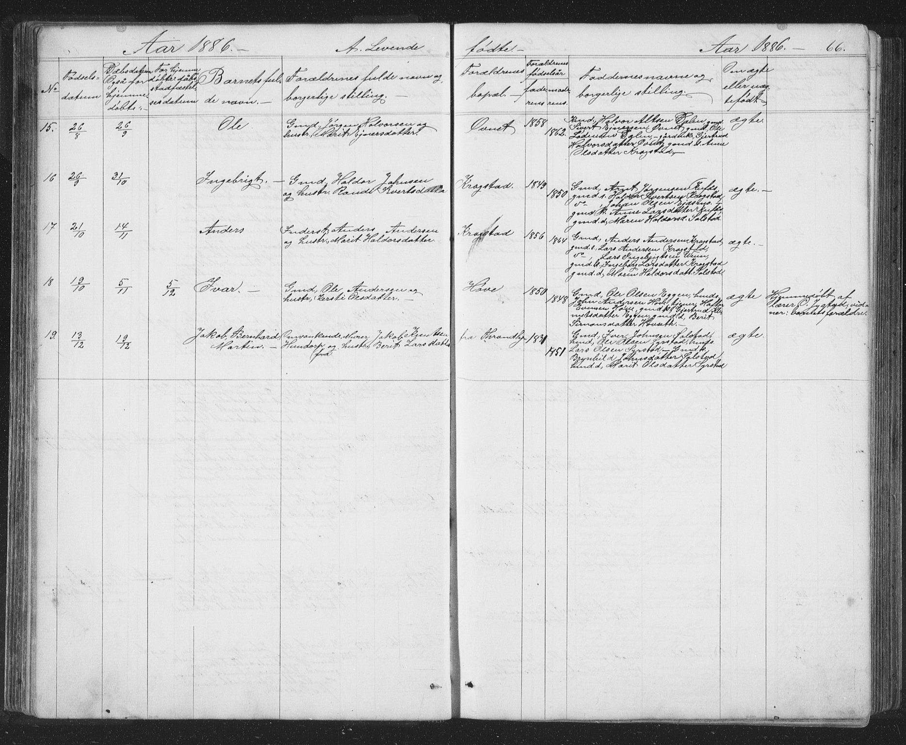 Ministerialprotokoller, klokkerbøker og fødselsregistre - Sør-Trøndelag, SAT/A-1456/667/L0798: Parish register (copy) no. 667C03, 1867-1929, p. 66