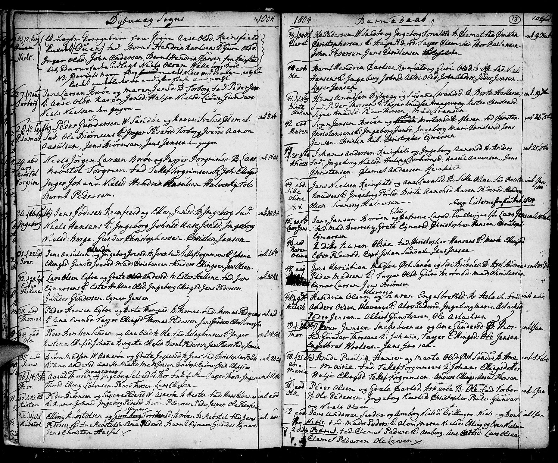 Holt sokneprestkontor, AV/SAK-1111-0021/F/Fa/L0001: Parish register (official) no. A 1 /3, 1721-1812, p. 13