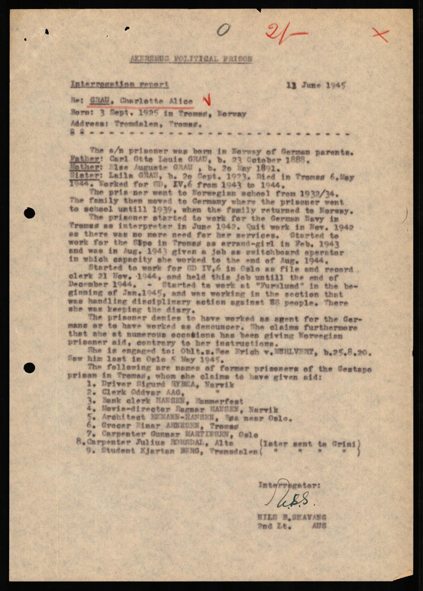 Forsvaret, Forsvarets overkommando II, AV/RA-RAFA-3915/D/Db/L0022: CI Questionaires. Tyske okkupasjonsstyrker i Norge. Tyskere., 1945-1946, p. 523