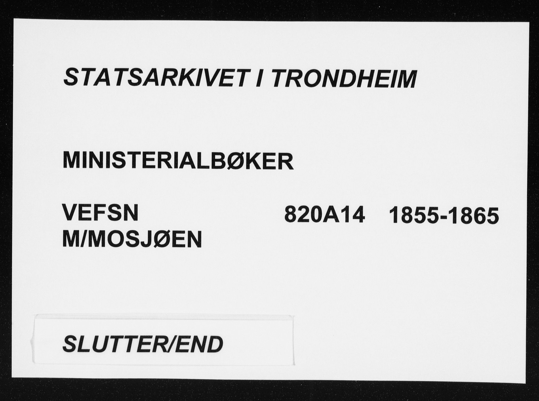 Ministerialprotokoller, klokkerbøker og fødselsregistre - Nordland, SAT/A-1459/820/L0293: Parish register (official) no. 820A14, 1855-1865