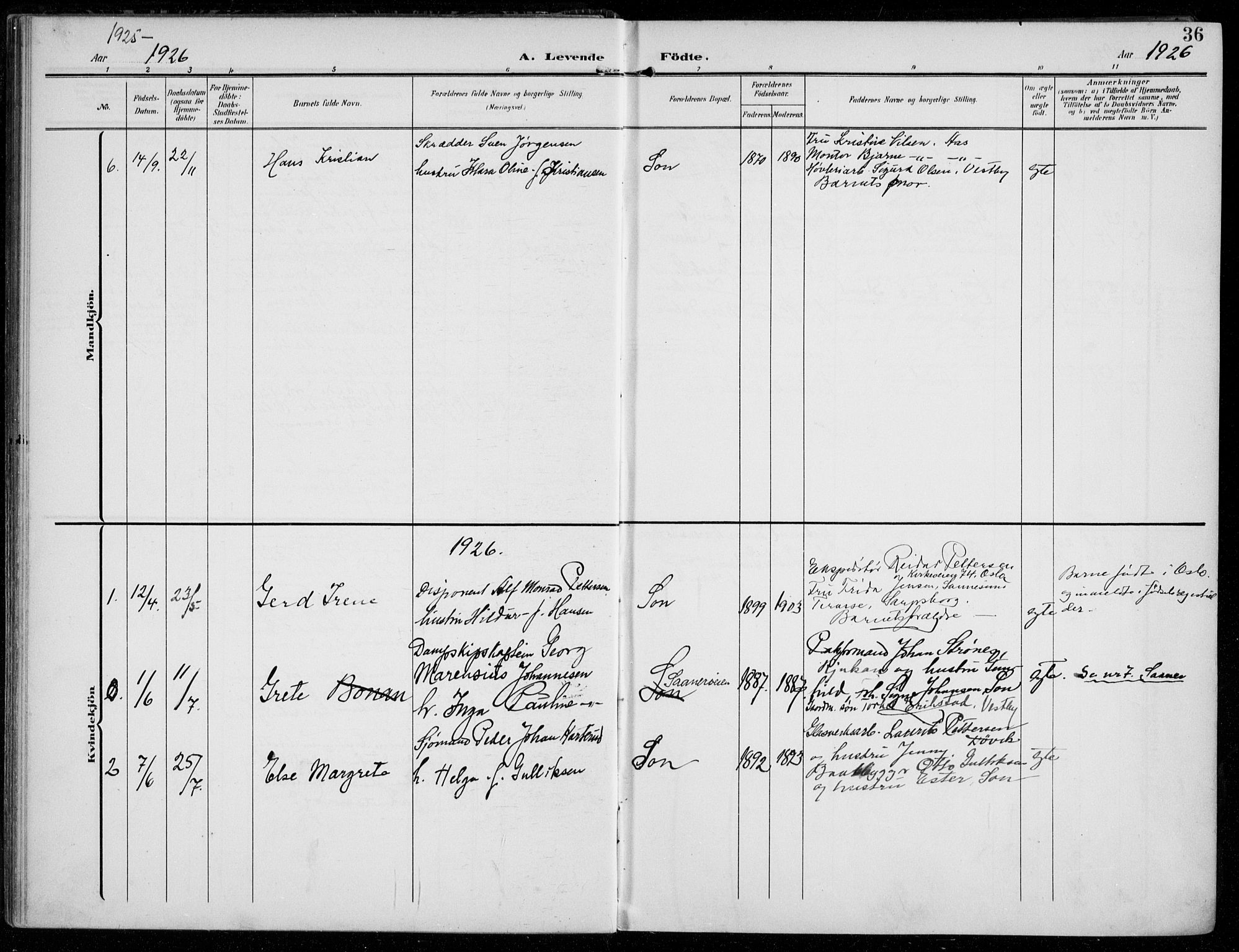 Vestby prestekontor Kirkebøker, SAO/A-10893/F/Fc/L0002: Parish register (official) no. III 2, 1906-1940, p. 36