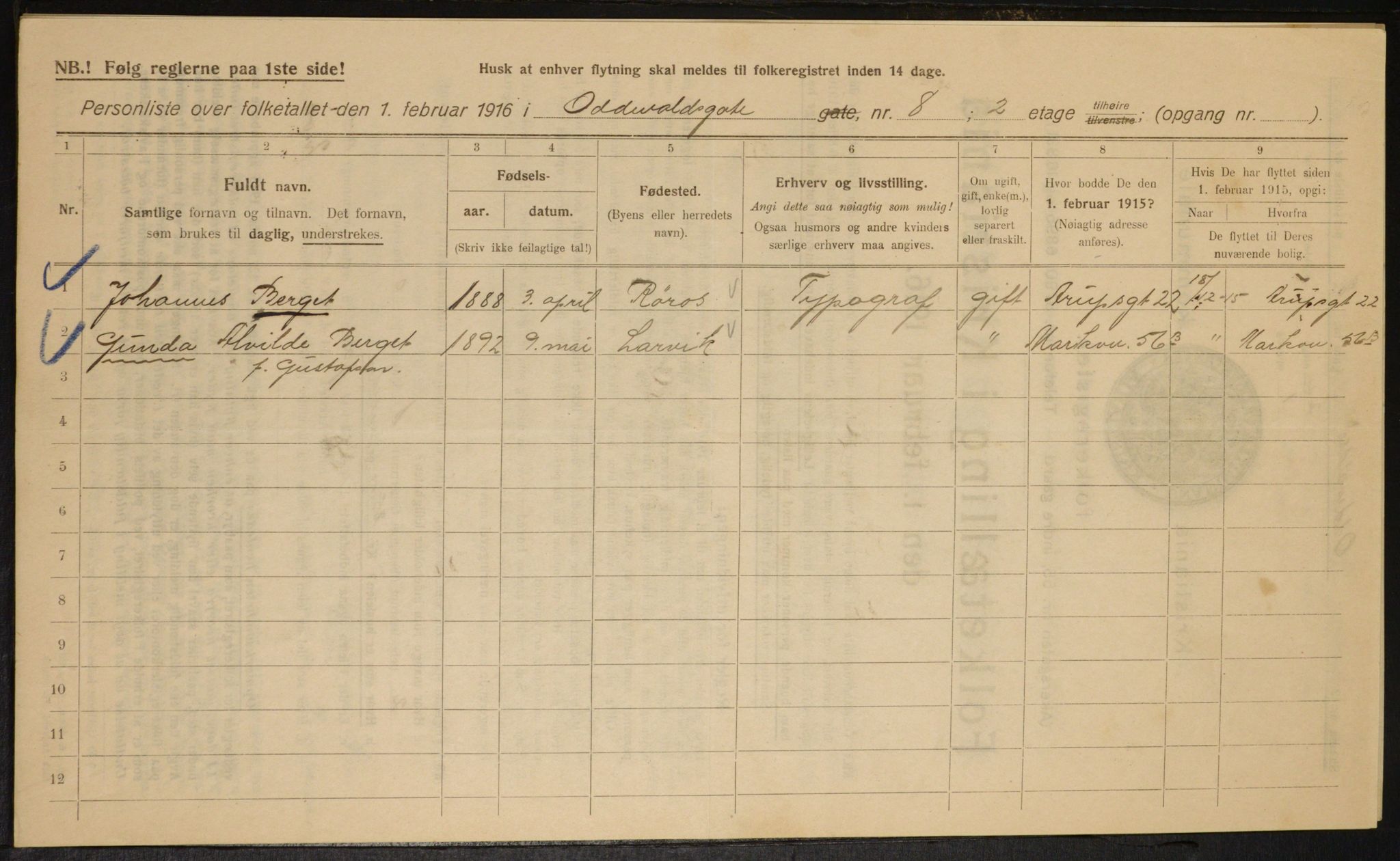 OBA, Municipal Census 1916 for Kristiania, 1916, p. 76248