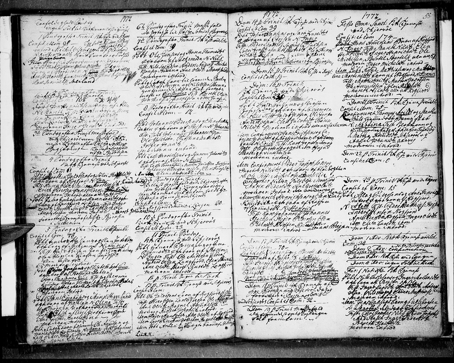 Skjervøy sokneprestkontor, SATØ/S-1300/H/Ha/Haa/L0001kirke: Parish register (official) no. 1, 1748-1780, p. 55
