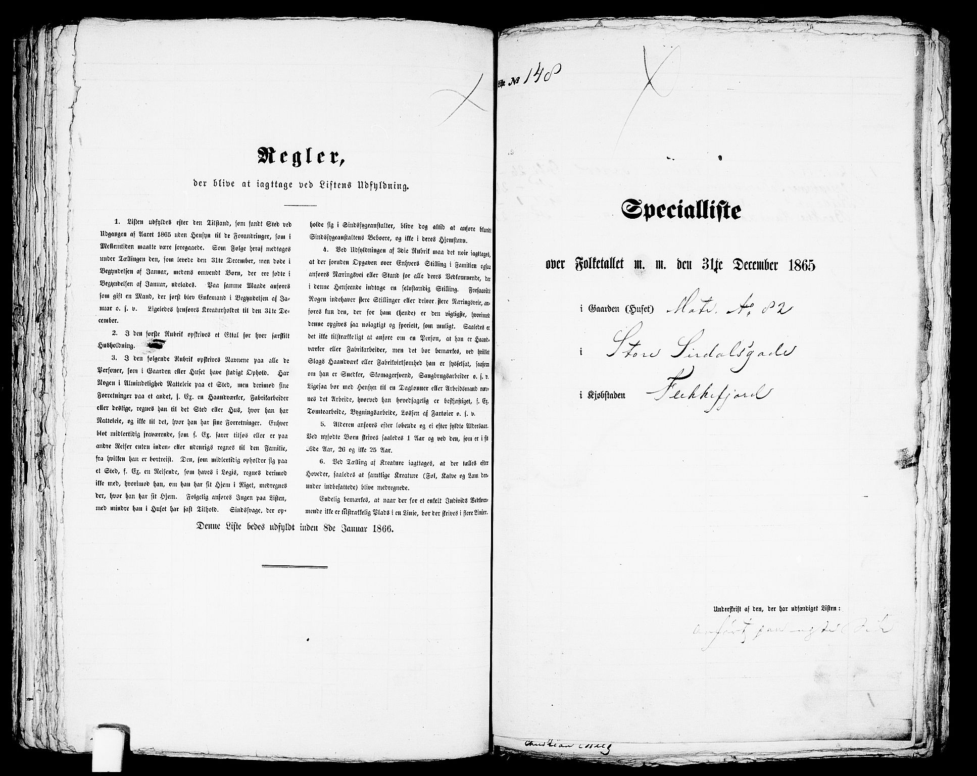 RA, 1865 census for Flekkefjord/Flekkefjord, 1865, p. 306