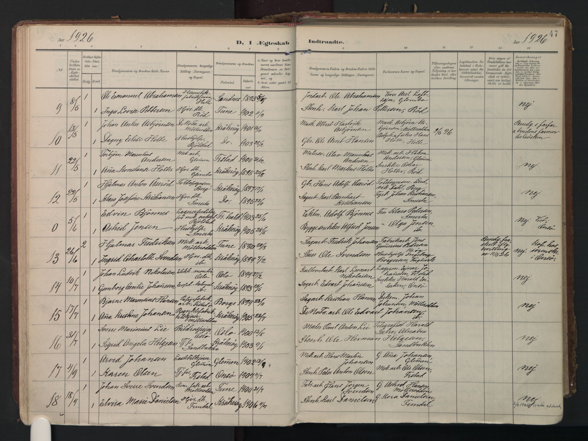 Kråkerøy prestekontor Kirkebøker, AV/SAO-A-10912/F/Fa/L0004: Parish register (official) no. 4, 1908-1965, p. 47