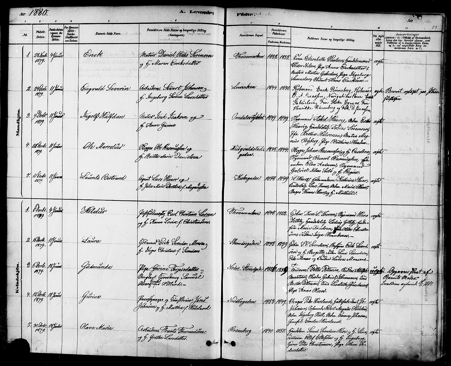Domkirken sokneprestkontor, SAST/A-101812/001/30/30BA/L0026: Parish register (official) no. A 25, 1878-1889, p. 53