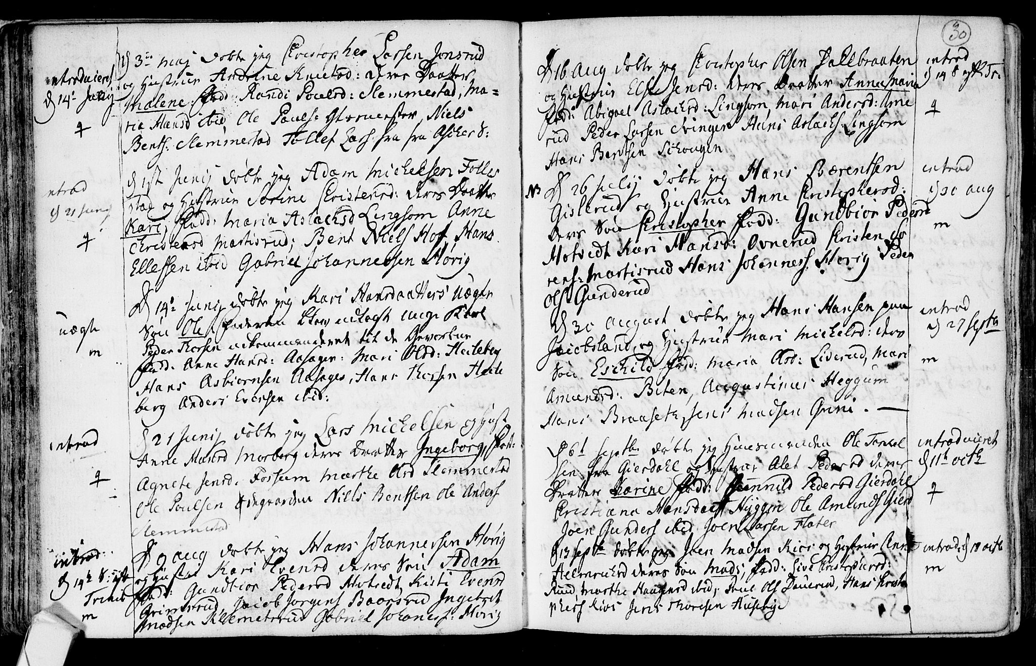 Røyken kirkebøker, AV/SAKO-A-241/F/Fa/L0003: Parish register (official) no. 3, 1782-1813, p. 30