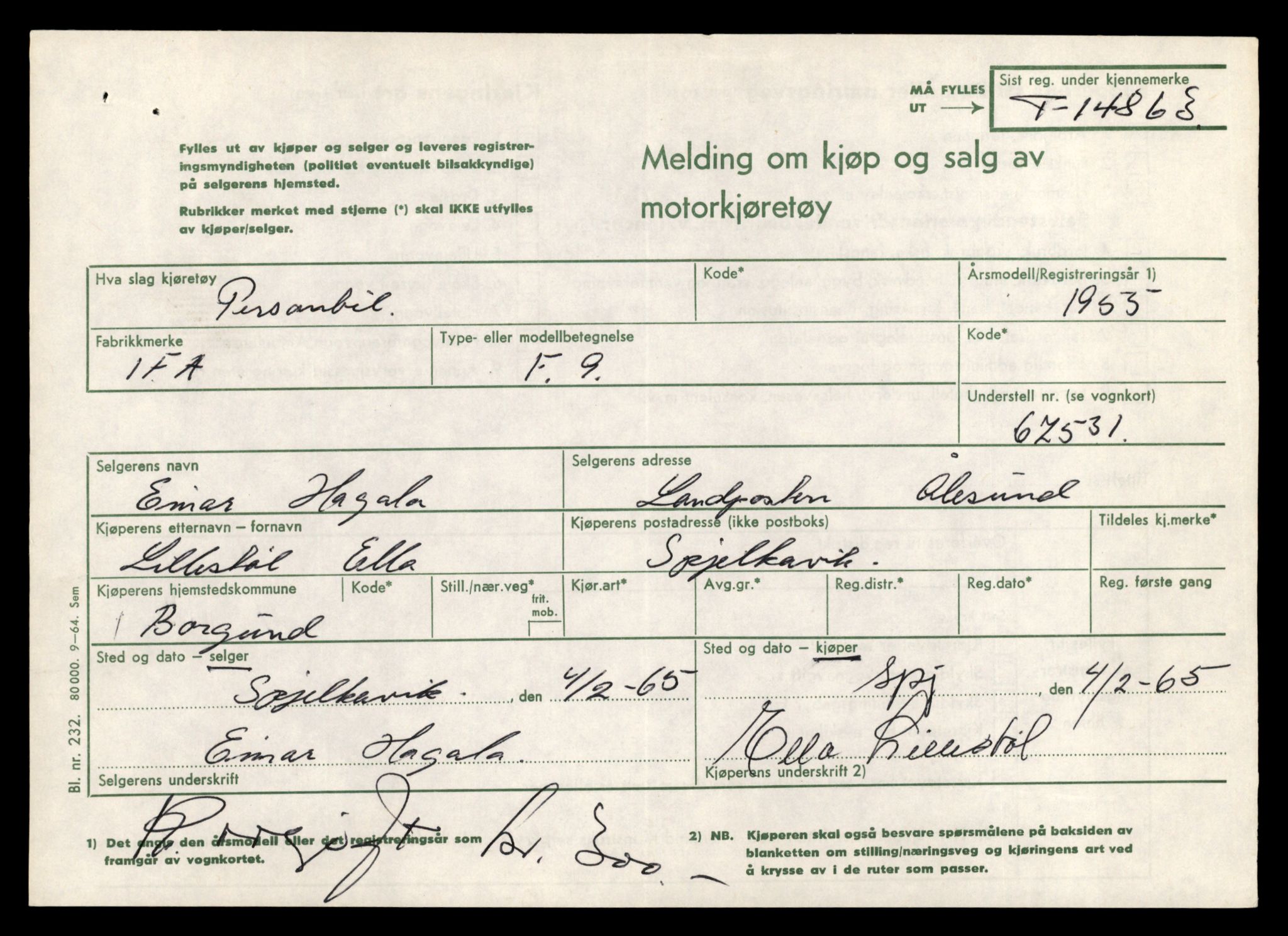 Møre og Romsdal vegkontor - Ålesund trafikkstasjon, AV/SAT-A-4099/F/Fe/L0048: Registreringskort for kjøretøy T 14721 - T 14863, 1927-1998, p. 3271