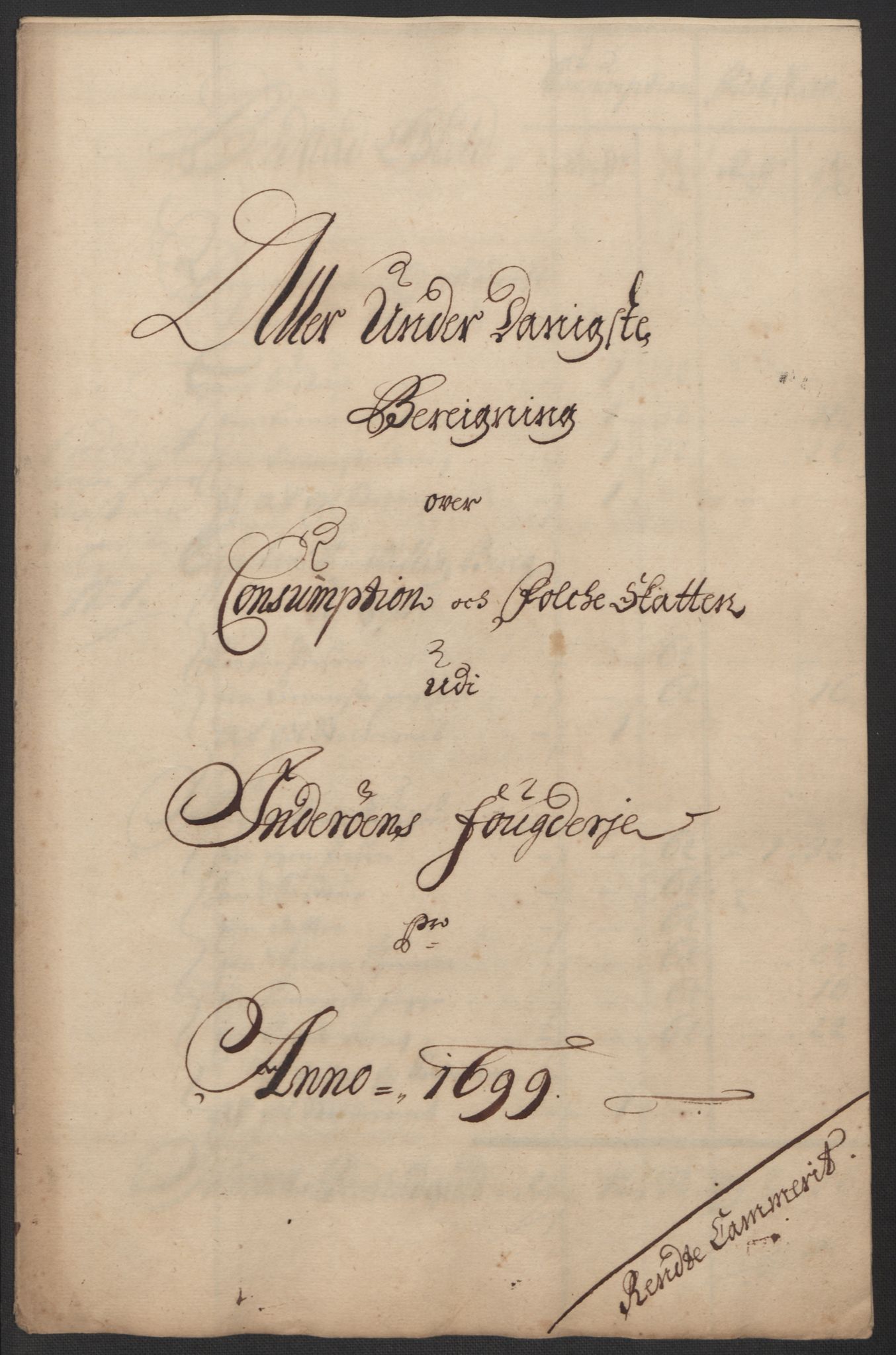 Rentekammeret inntil 1814, Reviderte regnskaper, Fogderegnskap, AV/RA-EA-4092/R63/L4310: Fogderegnskap Inderøy, 1698-1699, p. 314