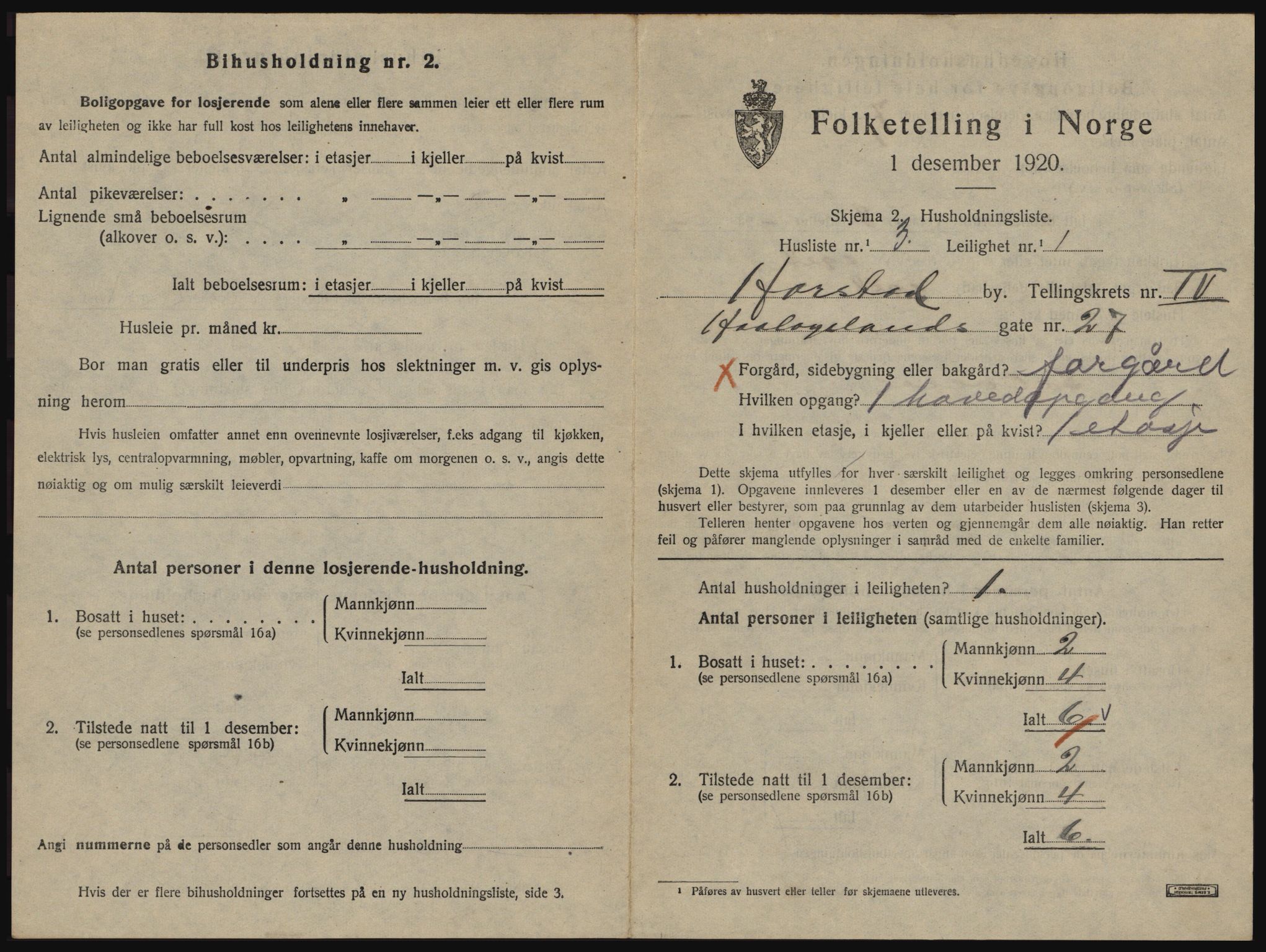 SATØ, 1920 census for Harstad, 1920, p. 1401